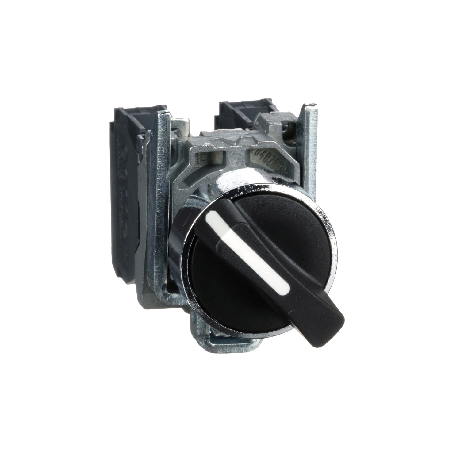 XB4BD25-Selector-metalico,-2-posiciones,-Ø-22mm,-negro,-1NA-+-1NC