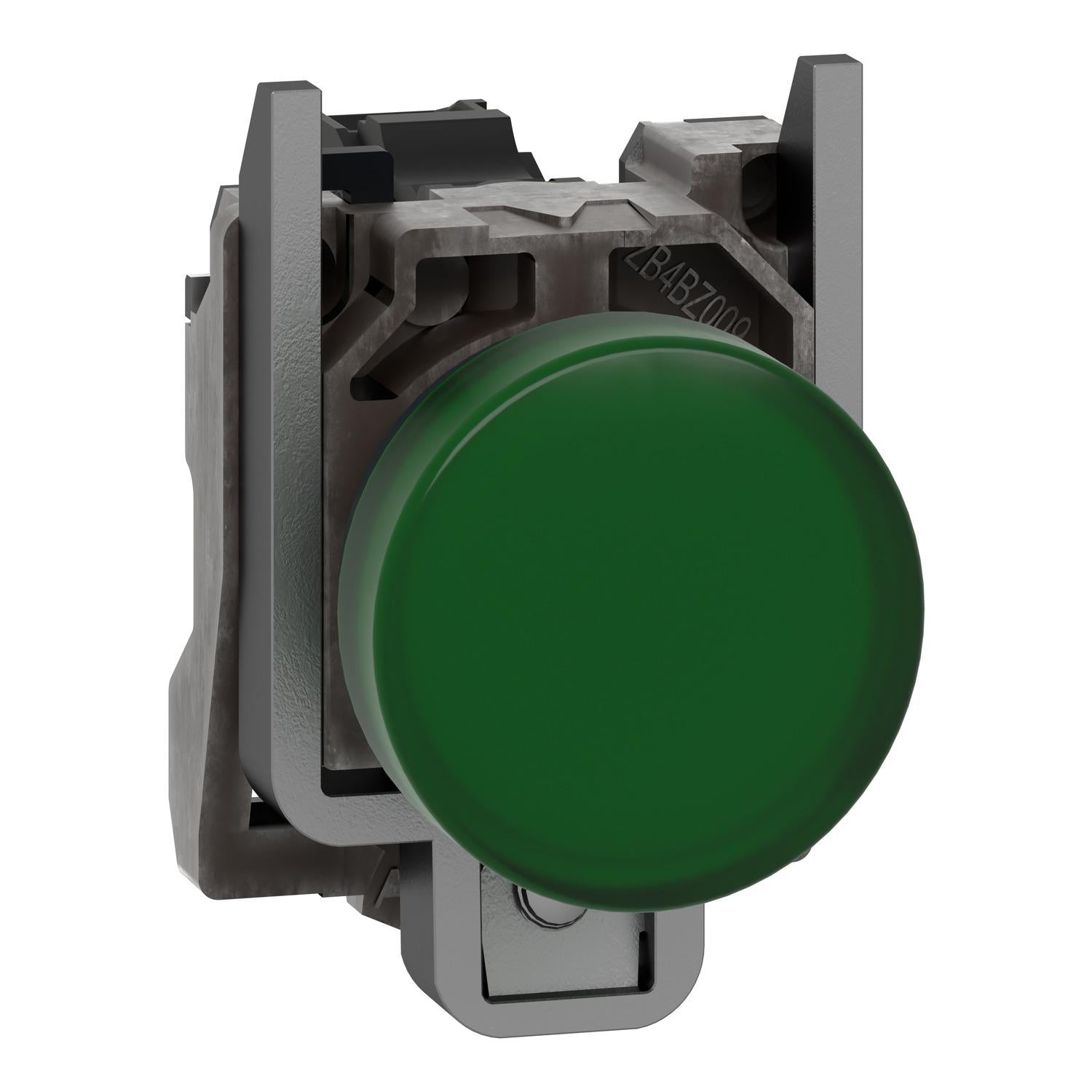 XB4BVB3-Harmony-XB4,-Luz-Piloto,-metal,-green,-Ø22,-plain-lens-with-integral-LED,-24-V-AC/DC