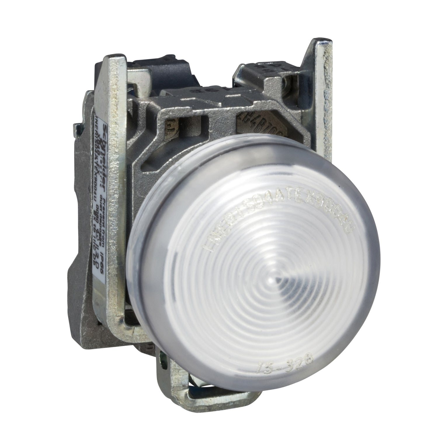 XB4BVM1-Harmony-XB4,-Luz-Piloto,-metal,-white,-Ø22,-plain-lens-with-integral-LED,-230...240-VAC