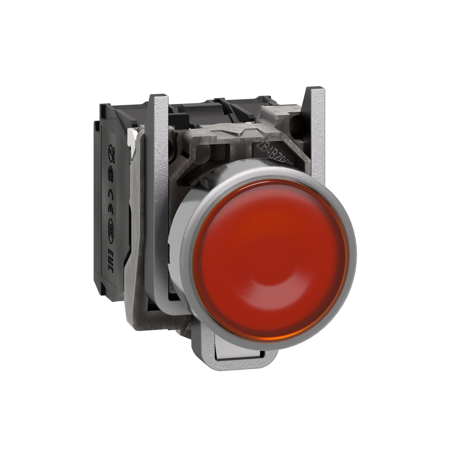 XB4BW35G5-Pulsador-iluminado-XB4,-22mm-metálico,-naranja,-al-ras,-retorno-por-resorte