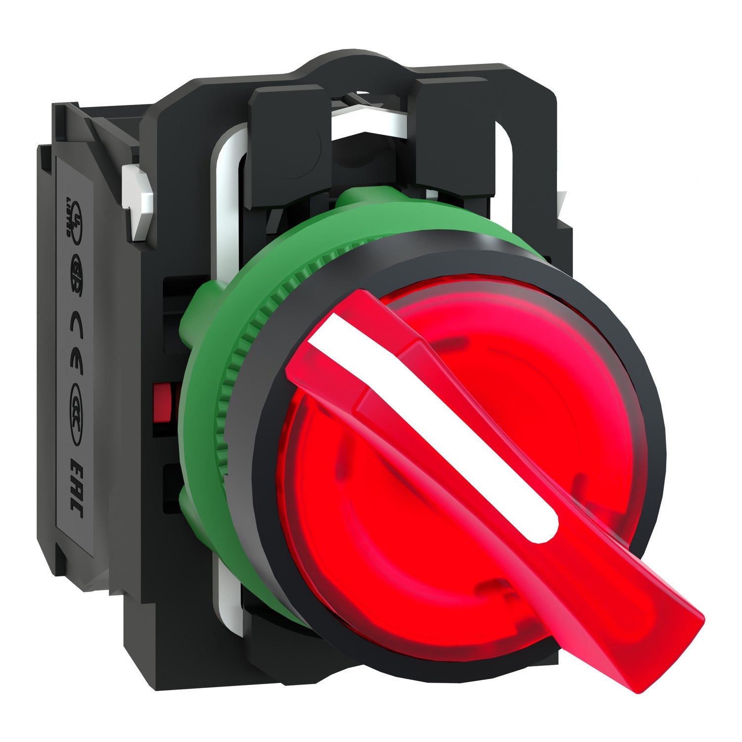 XB5AK124M5-Interruptor-selector-rojo-luminoso-Ø-22mm,-2-posiciones,-240-V,-1-NA-+-1-NC