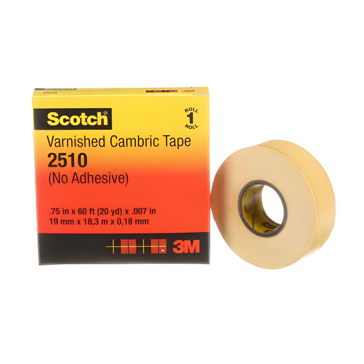 2510 Cinta Cambric Sin Adhesivo 3/4" X 18mts.