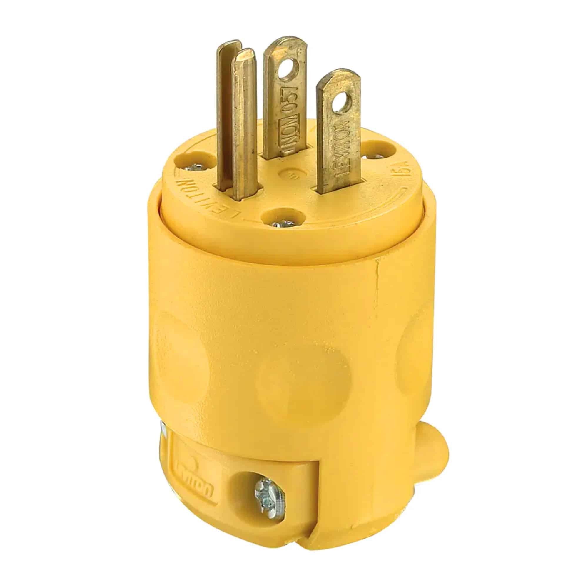 515PV-ENCHUFE-PLANA-2X15A+T-NEMA-5-15P-D/PVC-AMARILLO-515-PV