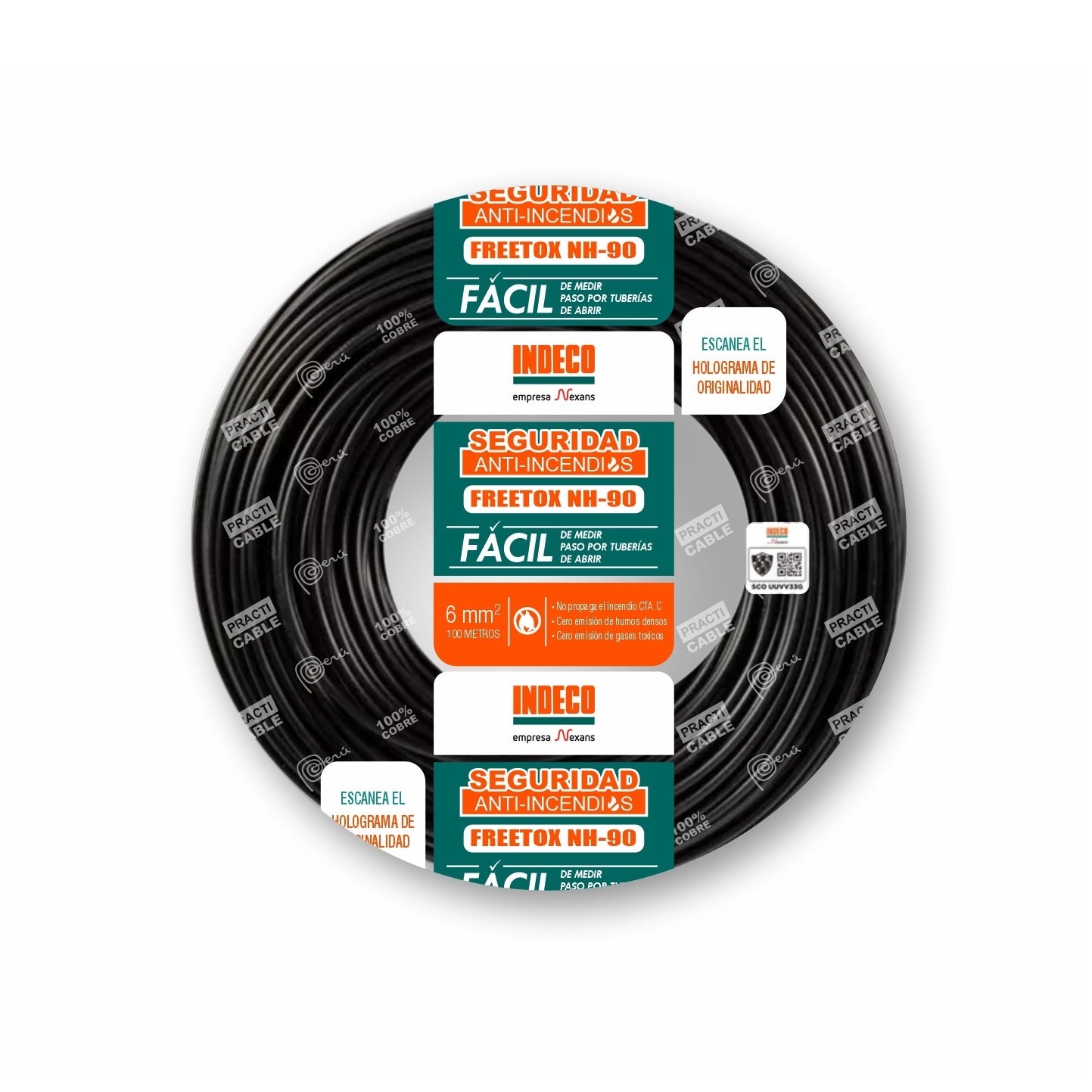 CABLE NH-80 6MM2 750V LIBRE HALOGENO NEGRO