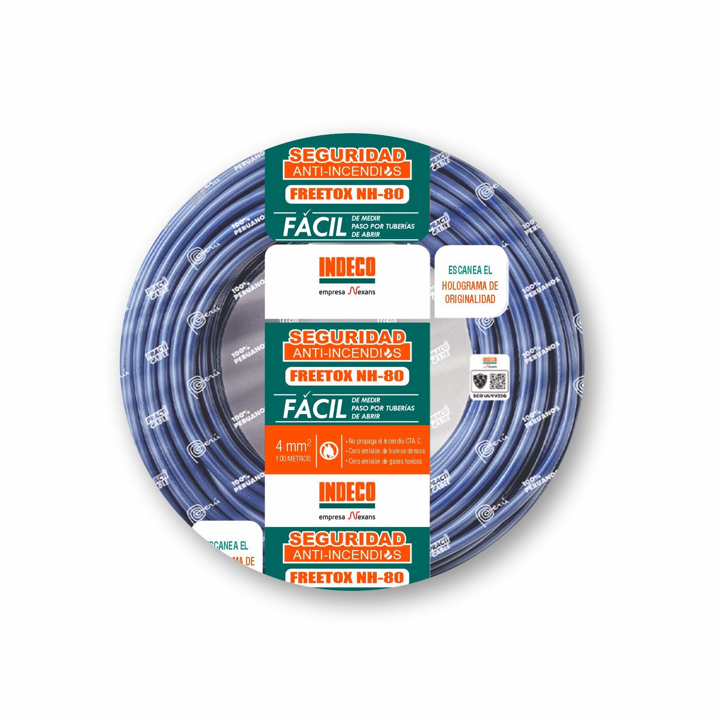 CABLE NH-80 4MM2 750V LIBRE HALOGENO AZUL