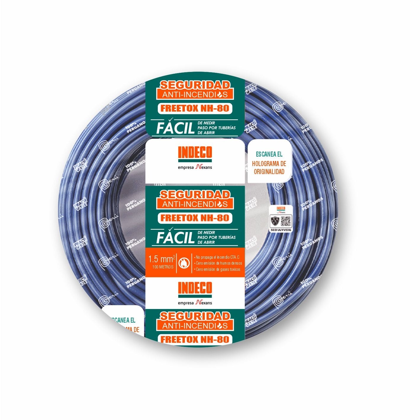 CABLE NH-80 1.5MM2 750V LIBRE HALOGENO AZUL
