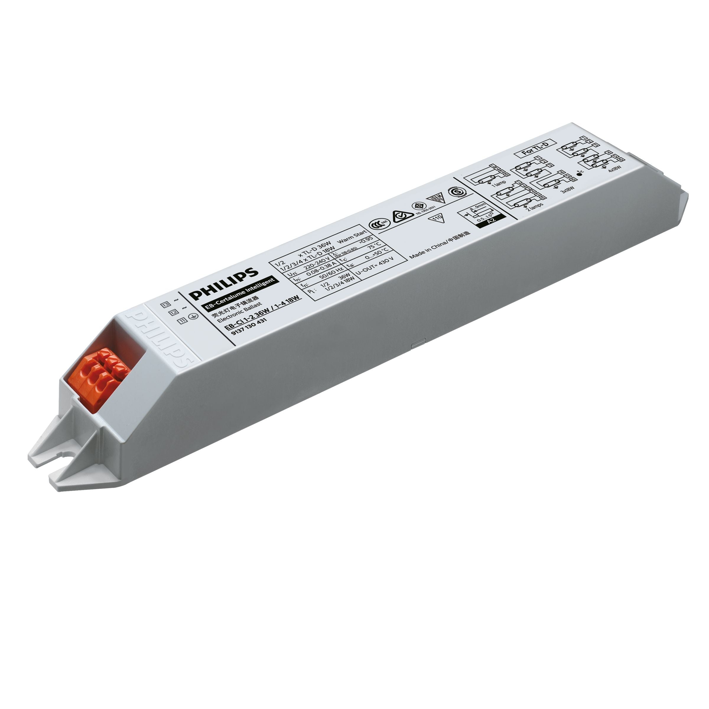 913713043180-BALASTO-ELECTRONICO-P/LAMP-FLUOR-1-2X-36W/1-4X18W-TL-D-220-240V-50/60HZ