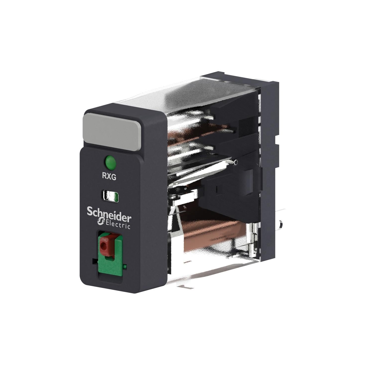 RXG12P7-Relé-interfaz-ench-Zelio-RXG-1-C/O-estándar-230VCA-10A-c/puls-prueba-bloq-y-LED