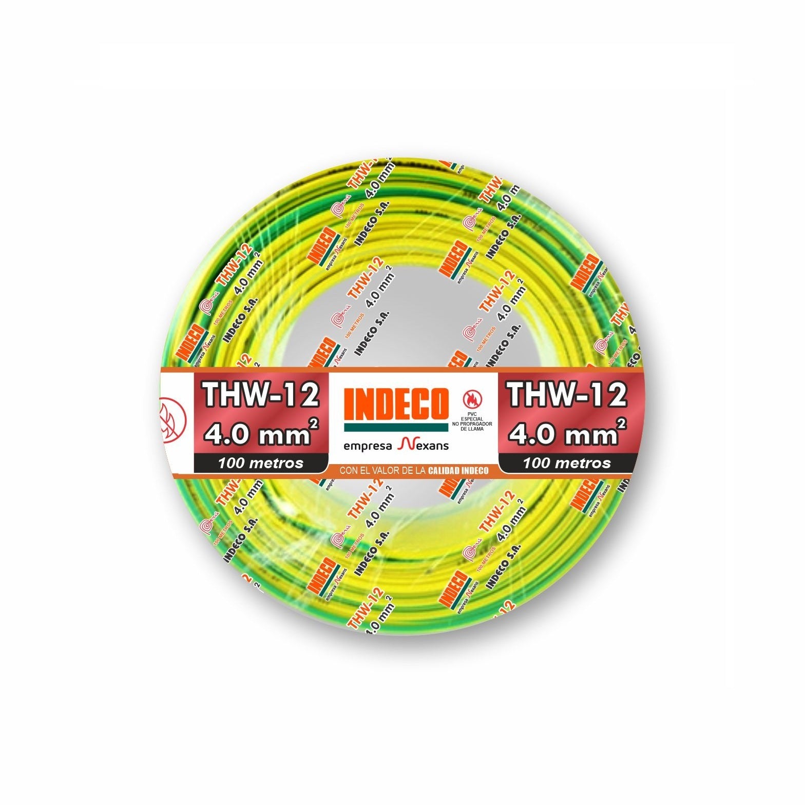 CABLE THW-90 12AWG 450/750 V. AMARILLO VERDE +PLUS