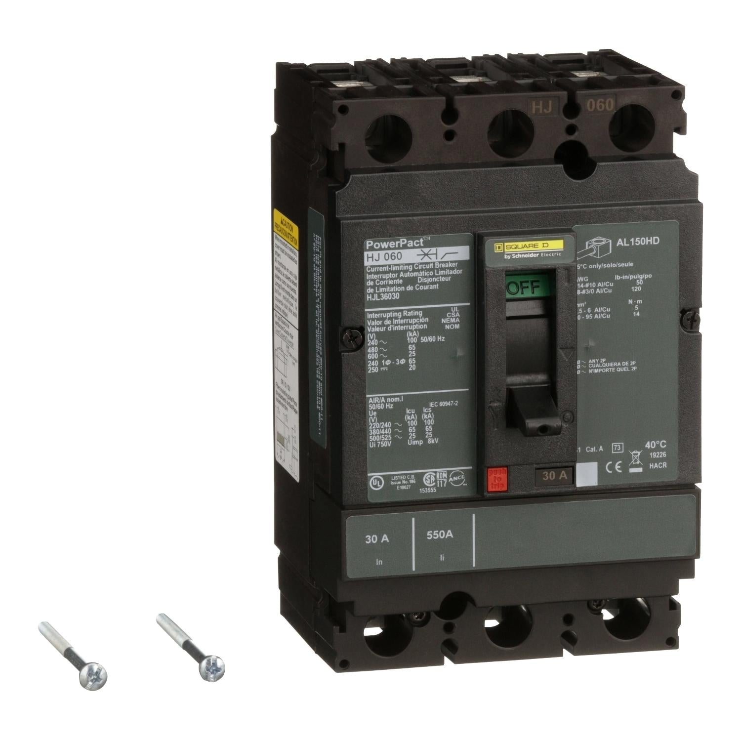 HJL36030-Interruptor-PowerPacT-H,-termomagnético,-unidad-de-montaje,-30A,-3-P,-25kA,-600-VAC