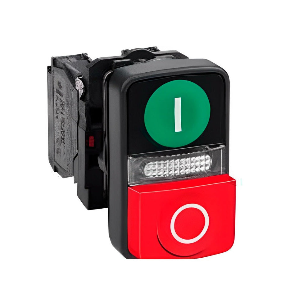 SLPDL11MCHP-PULSADOR-DOBLE-RASANTE-LUMINOSO-CON-LED-220VAC-1NA+1NC