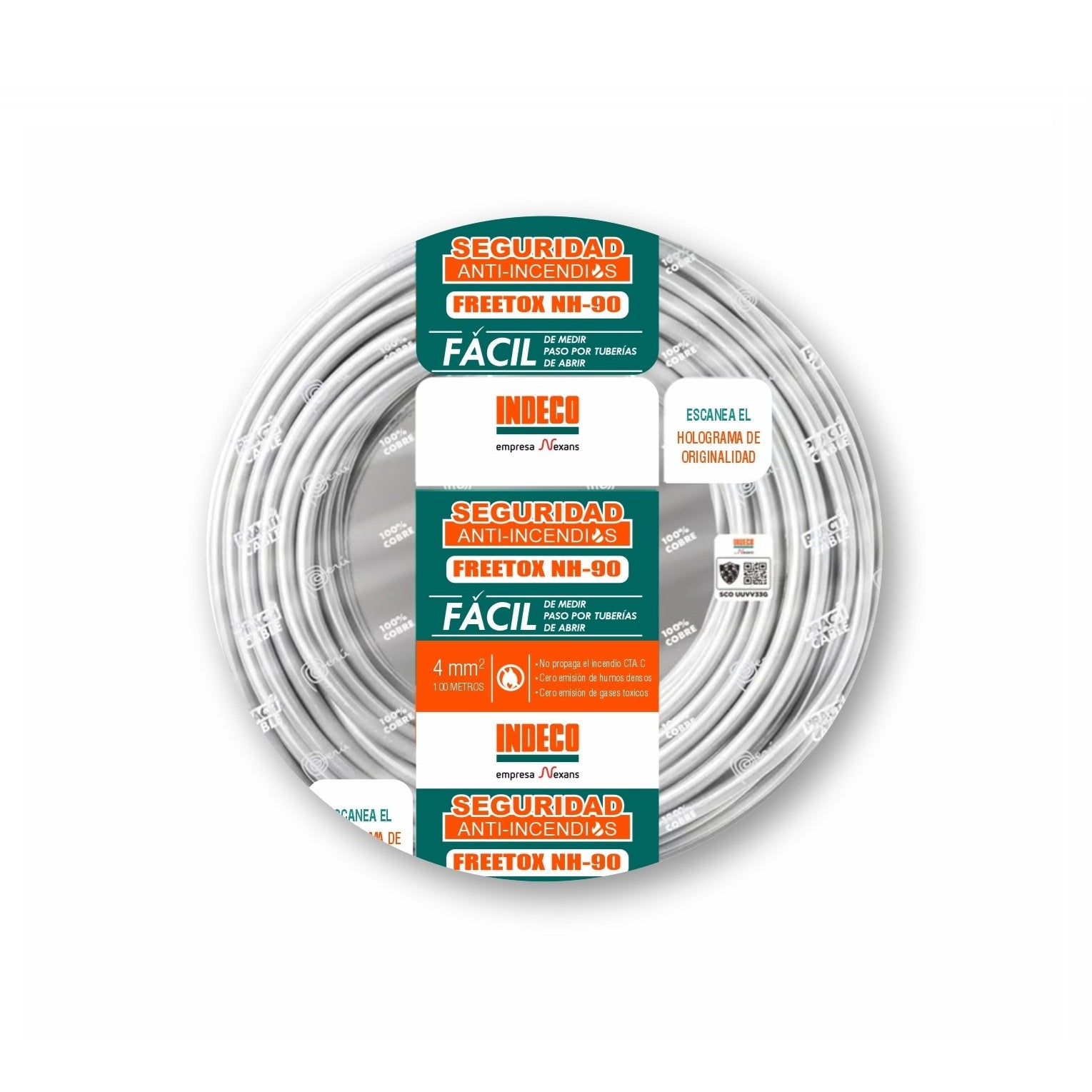 Cable NH-90 4mm2 750V Libre Halógeno Blanco