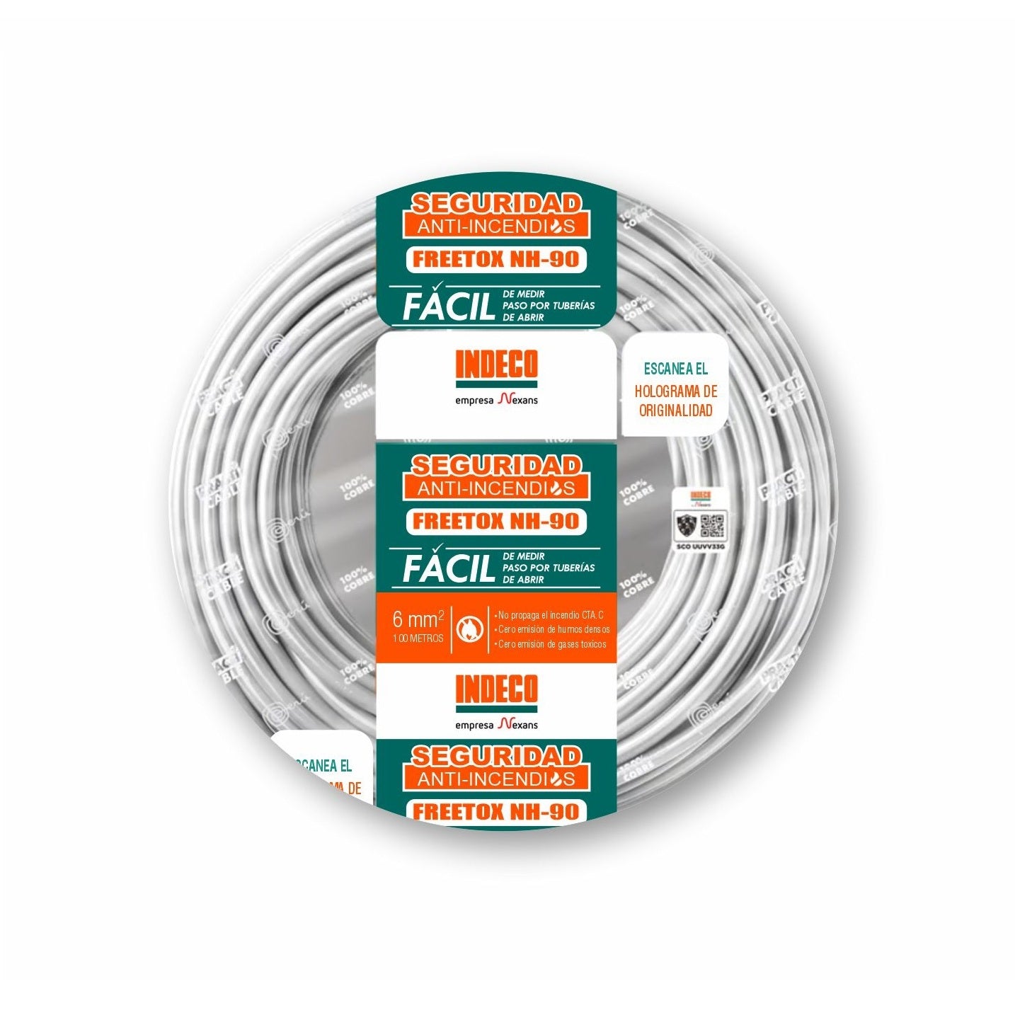 Cable NH-90 6mm2 750V Libre Halógeno Blanco