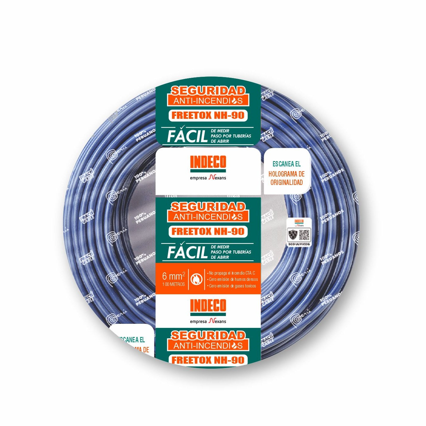 Cable NH-90 6mm2 750V Libre Halógeno Azul