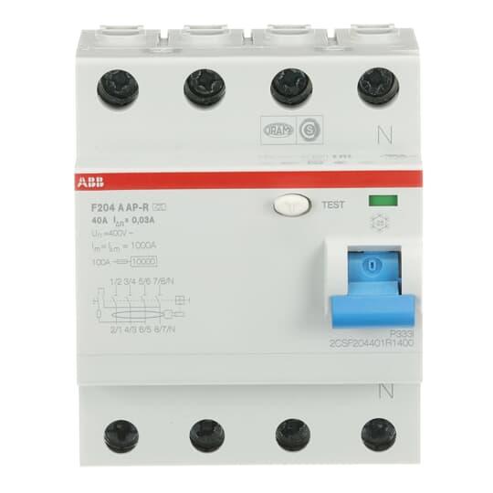 2CSF204401R1400-Interruptor-Diferencial-Superinmunizado-F204-A-40/0,03-AP-R,-4-polos,-40-Amp.,-30mA,-corte-10kA