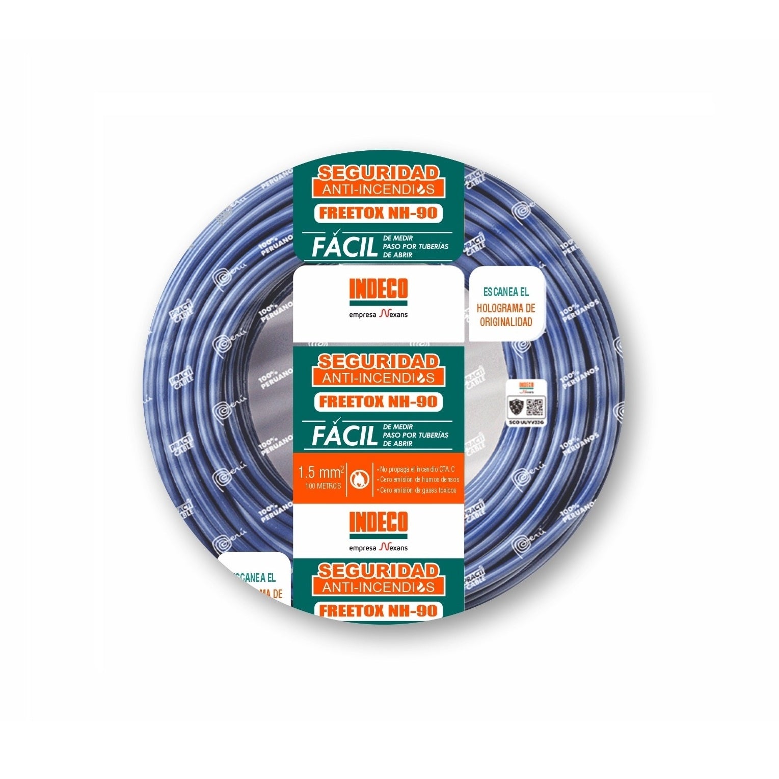 Cable NH-90 1.5mm2 750V Libre Halógeno Azul