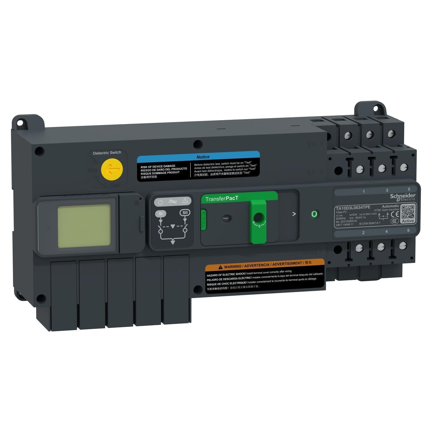TA10D3L0634TPE-Transferencia-TransferPacT,-Active-automatica,-63A,-400V,-3P,-LCD,frame-100A