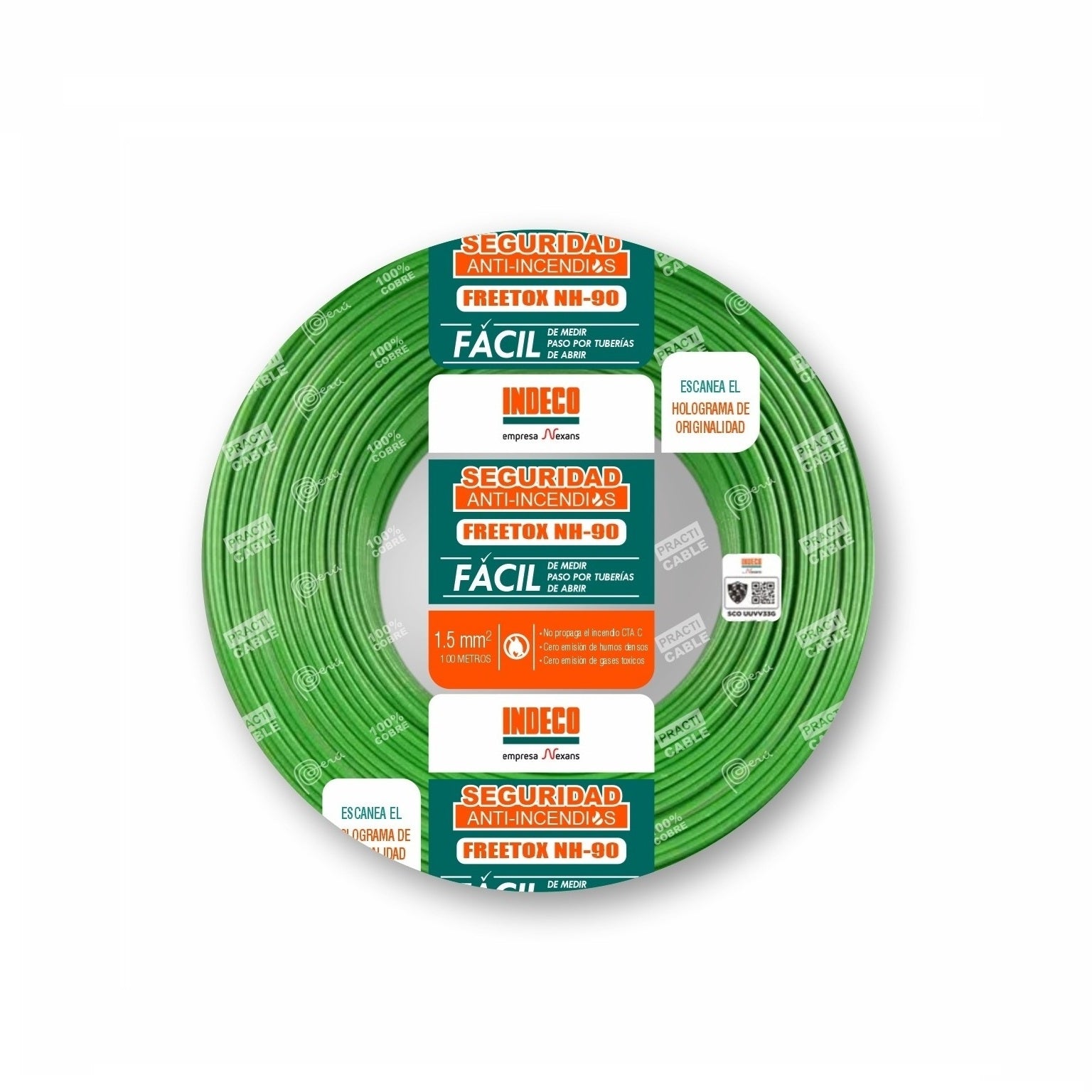 Cable NH-90 1.5mm2 750V Libre Halógeno Verde