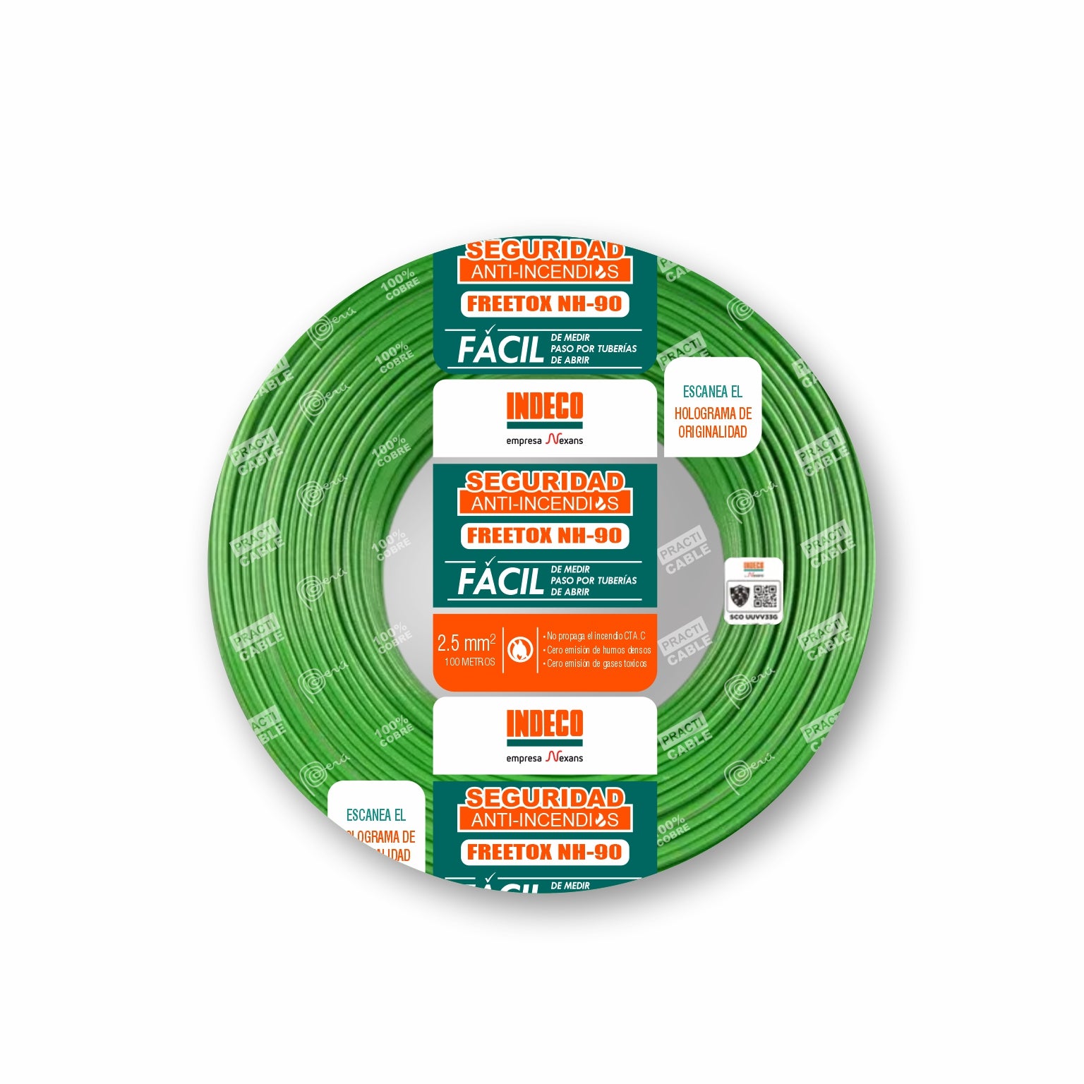 Cable NH-90 2.5mm2 750V Libre Halógeno Verde