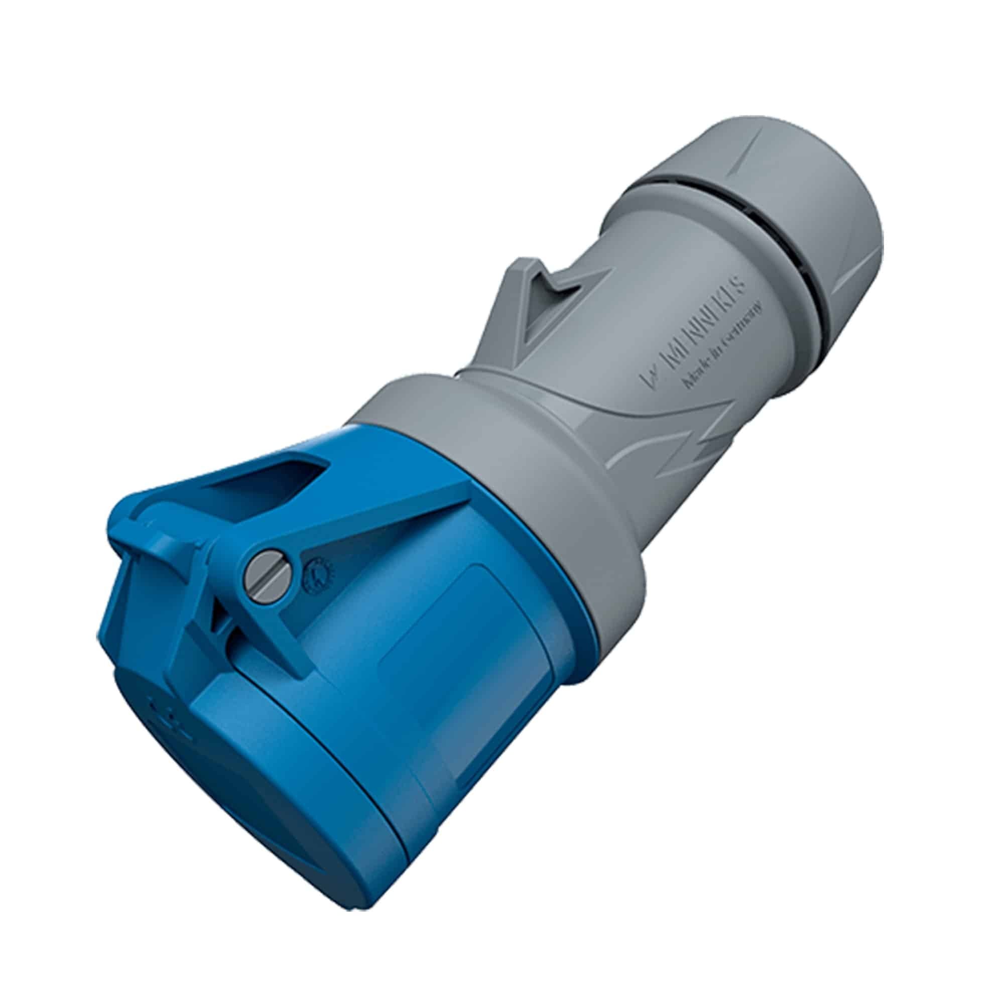 3402 Toma Aérea Industrial 16A 2P+T 250V Azul 6H IP44 PowerTOP Plus Mennekes