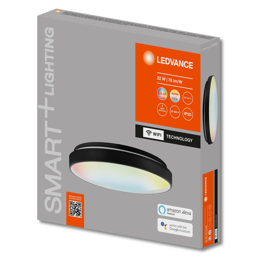 7019061-LUMINARIA-DESIGN-PLAFON-SMART+-NEGRO-32W/RGBW-2650LM-30000H-100-240V-IP20-IK03