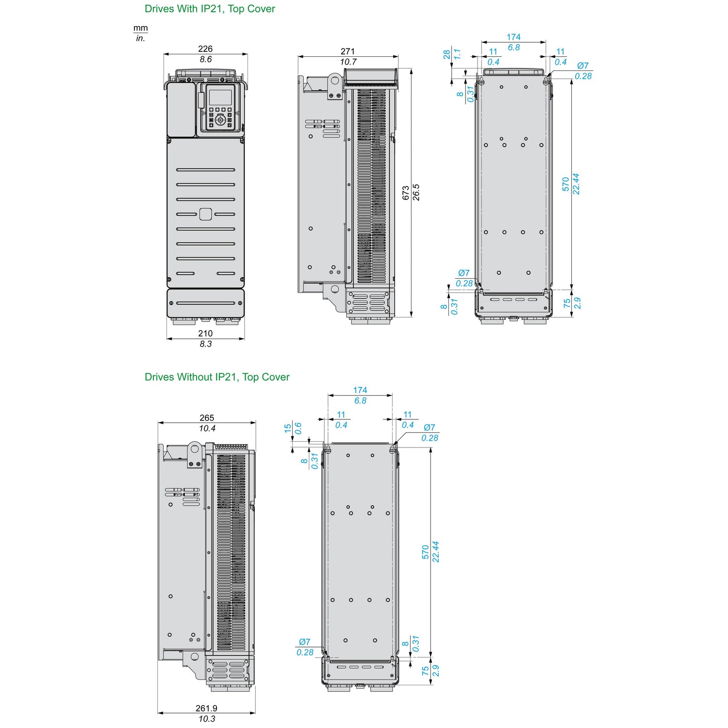 ATV630D37N4 Variador de velocidad ATV630, 37 kW/50 HP, 380...480 V, IP21/UL type 1