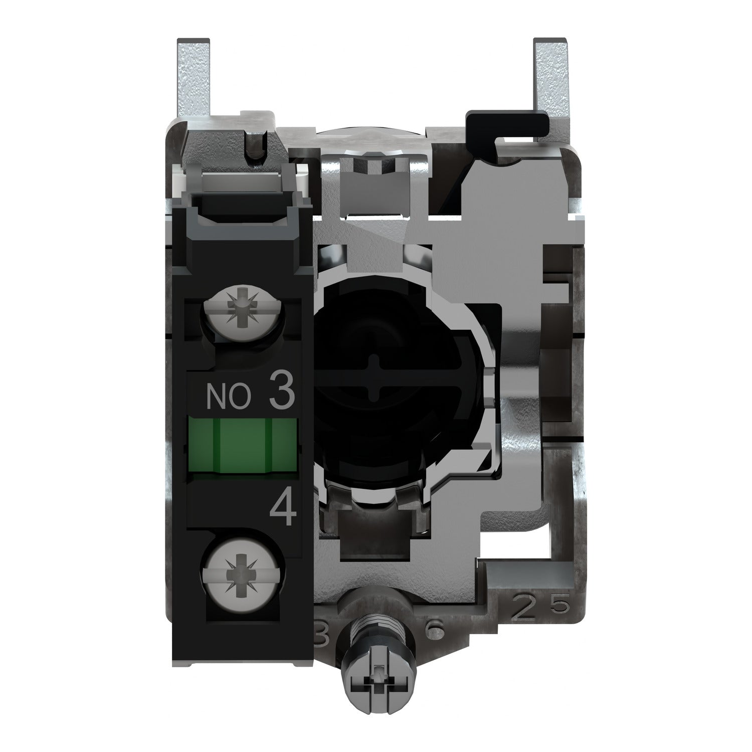 XB4BA31 Pulsador rasante, metalico, Ø 22mm, verde, retorno por resorte, 1NA Schneider