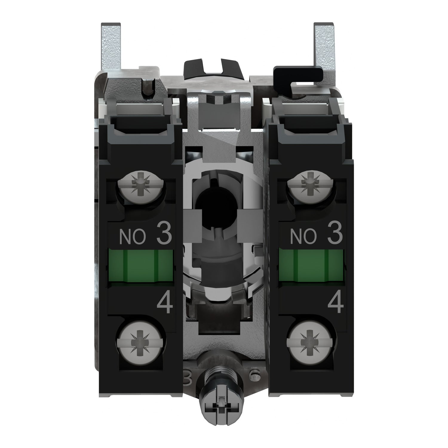 XB4BD33 Selector metalico, 3 posiciones, Ø 22mm, negro, 2NA Schneider