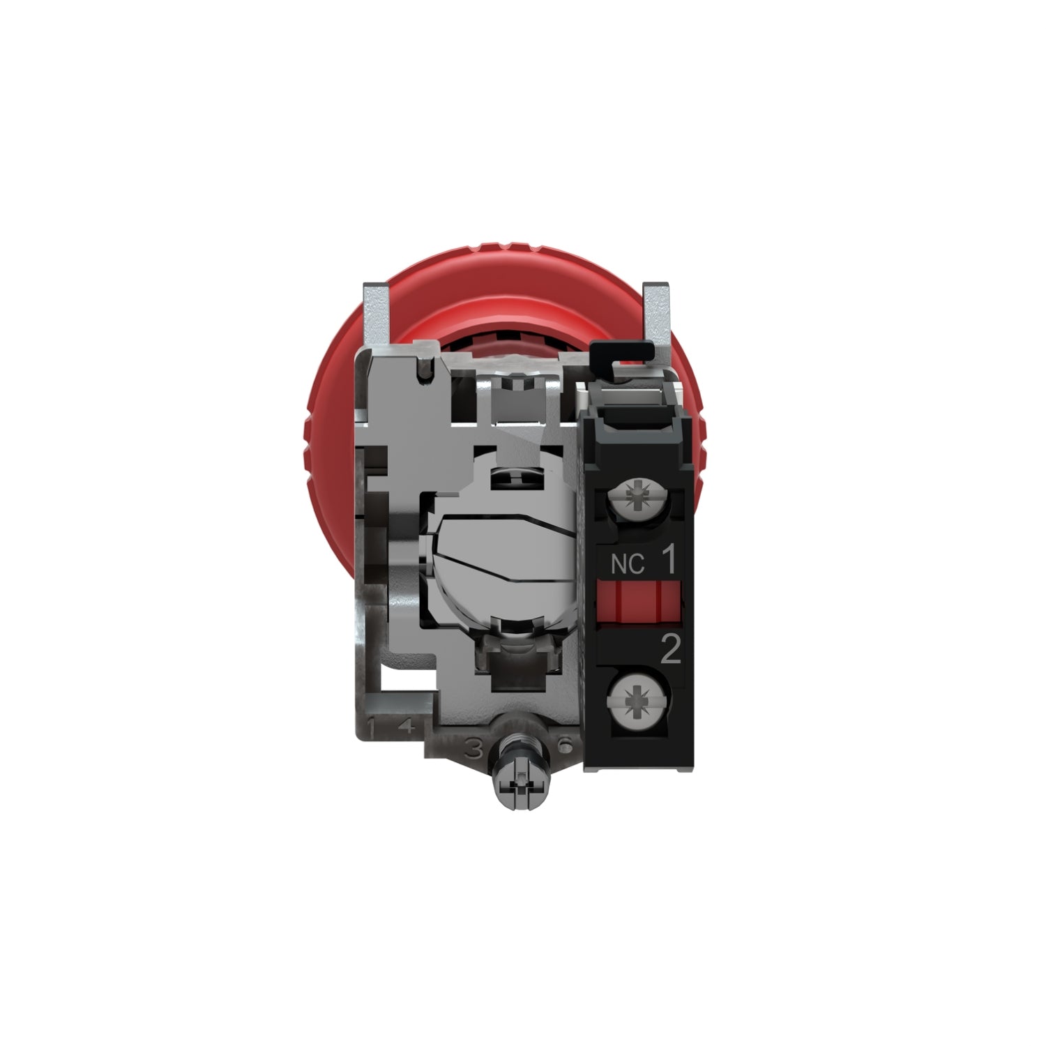 XB4BS8442 Parada de Emergencia, metalica, Ø 22mm, roja, desenclavamiento por giro, 1NC Schneider