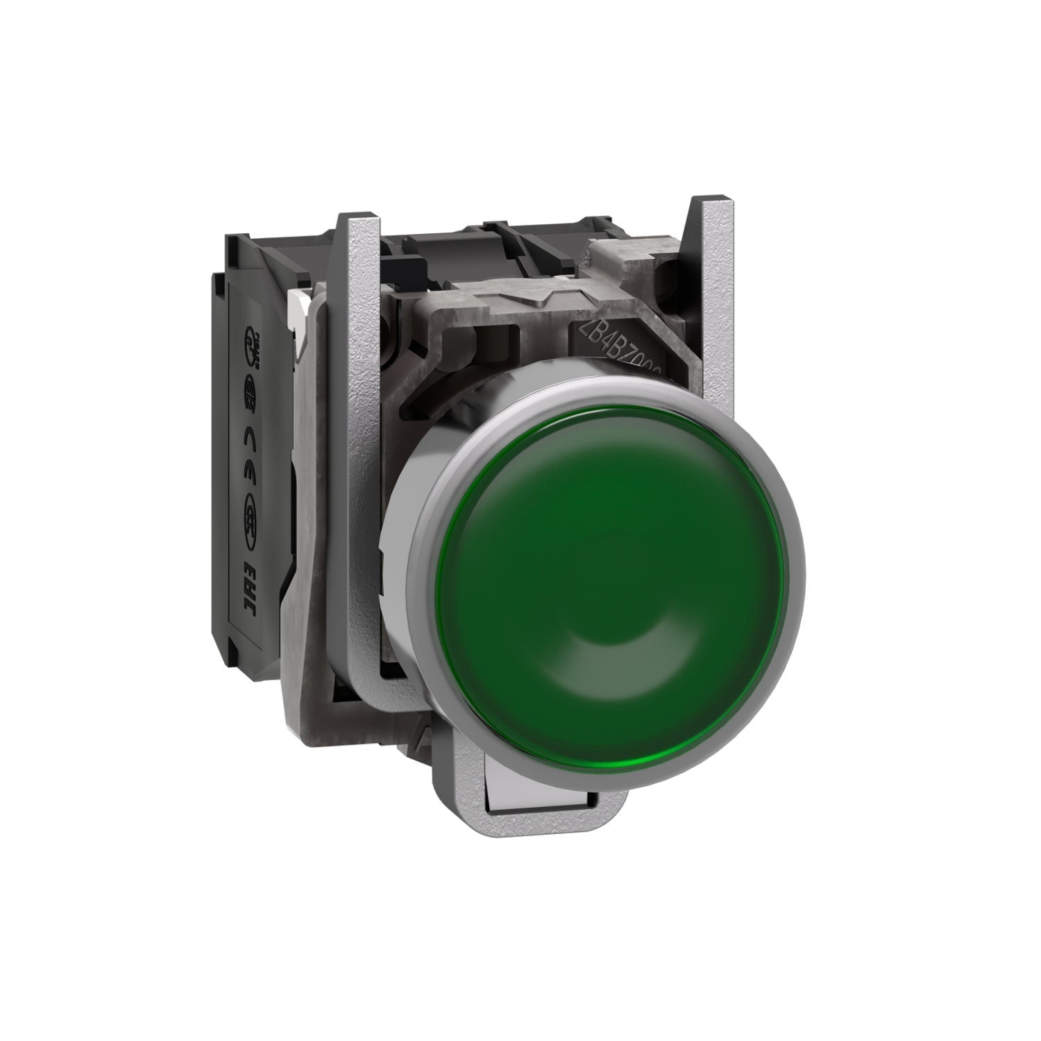 XB4BW33G5-Harmony-XB4,-Pulsador-Iluminado,-metal,-verde,-Ø22