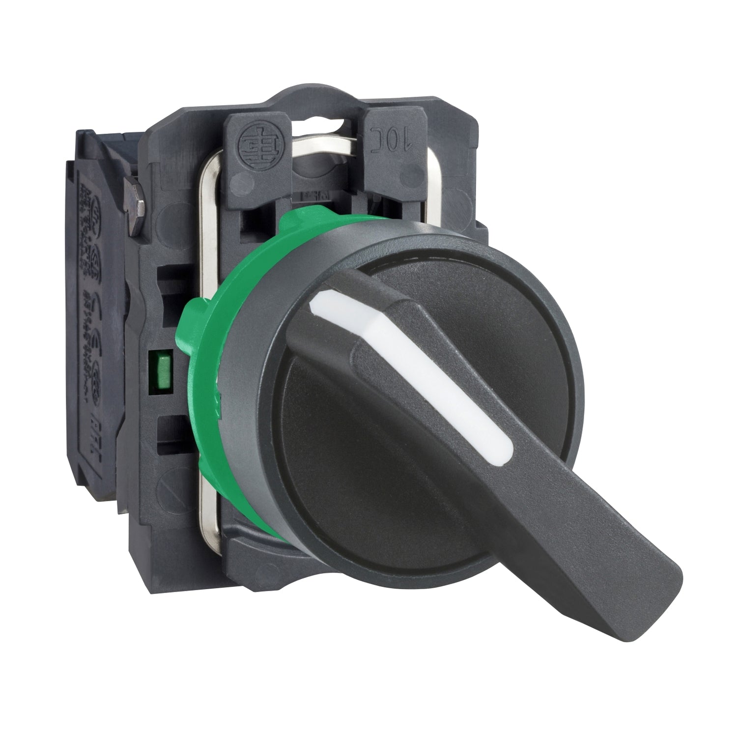 XB5AJ21-Interruptor-selector-negro-Ø-22mm,-mango-largo,-2-posiciones,-1-NA