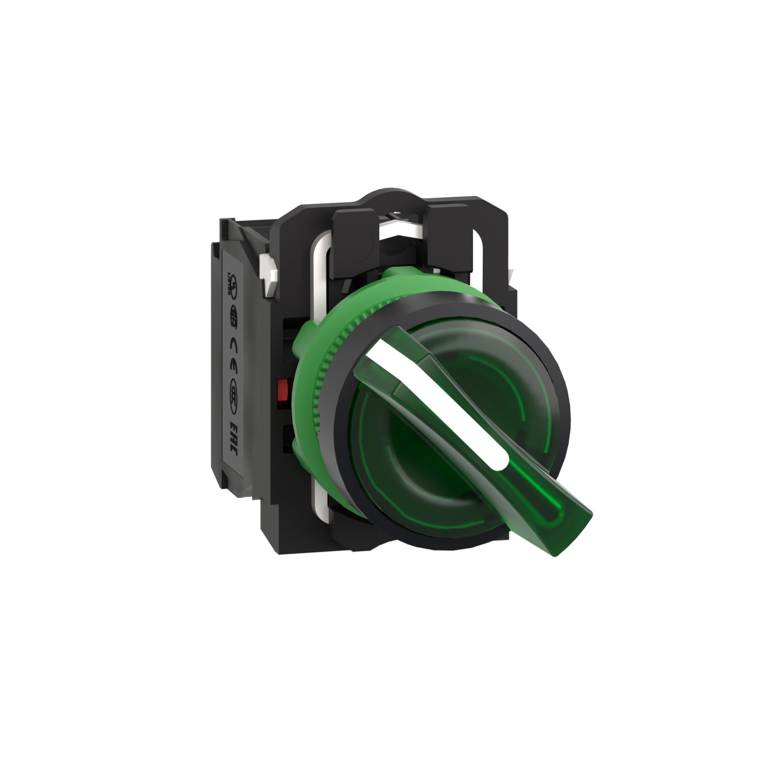 XB5AK123M5-Harmony-XB5,-Conmutador-selector-iluminado,-plastic,-green,-Ø22