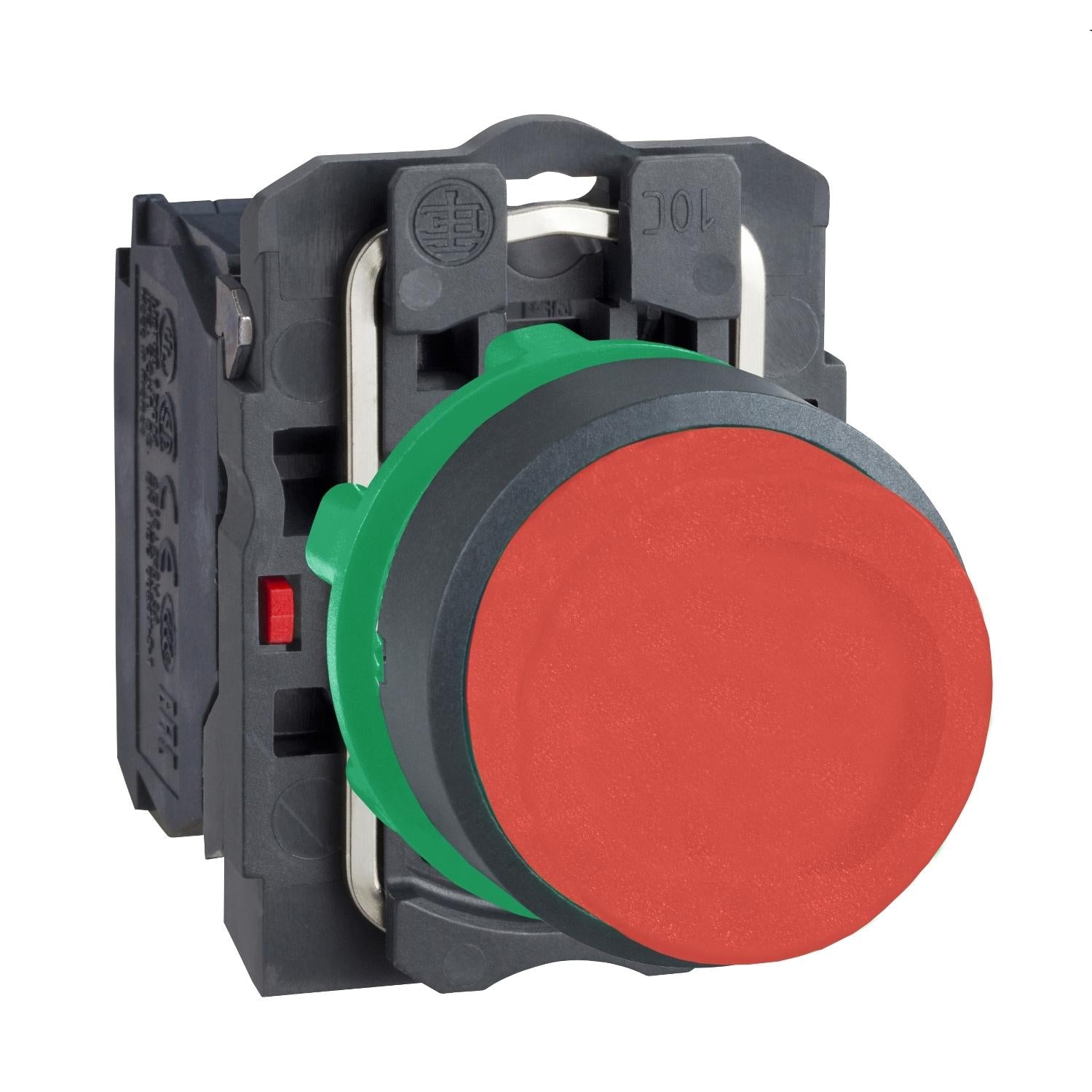 XB5AL42-Pulsador-rojo-Ø-22mm,-retorno-resorte-proyectado,-1-NC