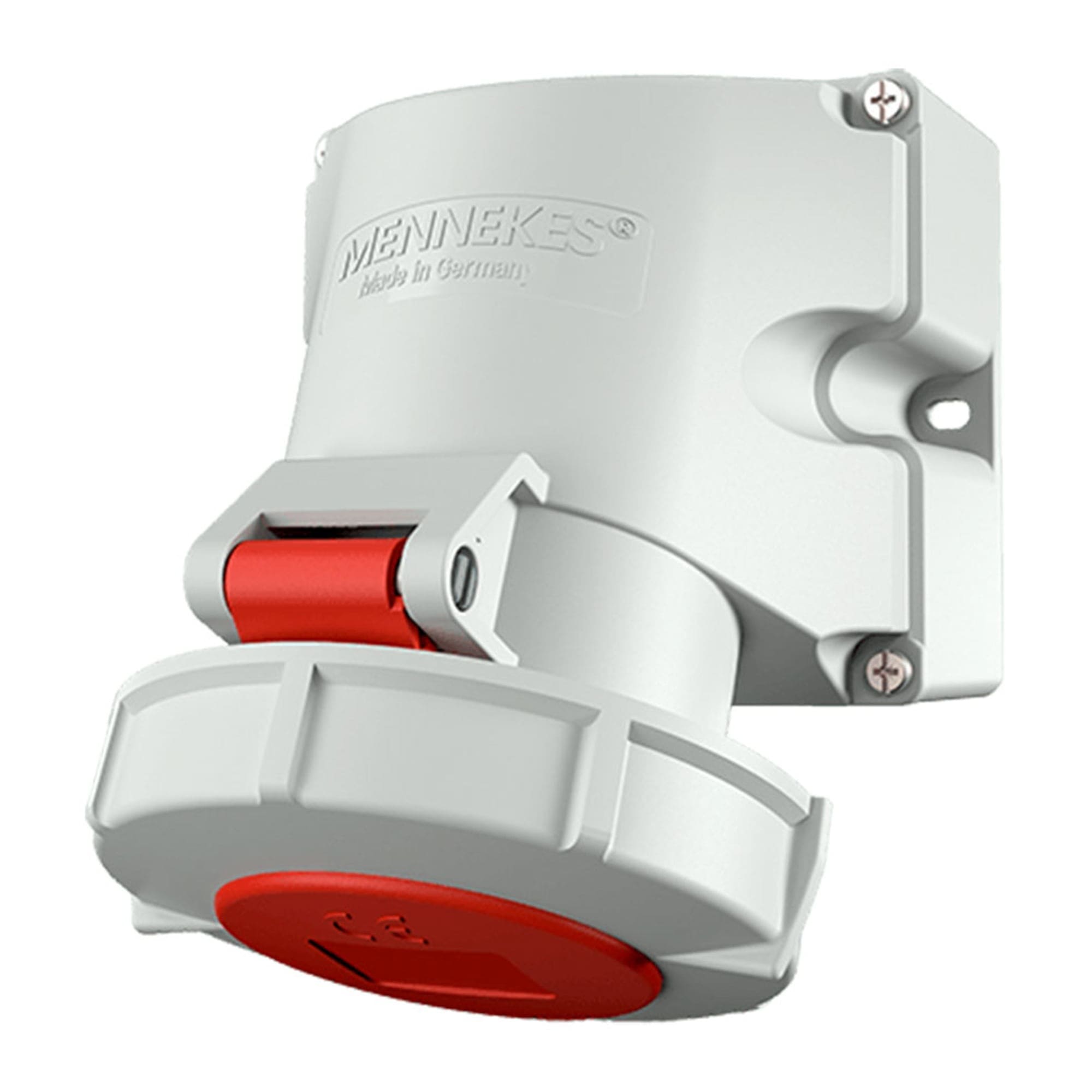 9372 Toma Industrial Mennekes 32A 3P+T 400V Roja IP67 Mural