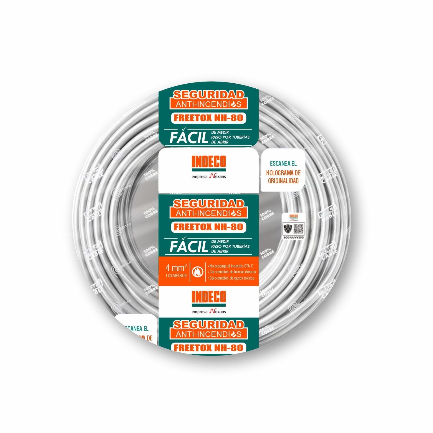 CABLE NH-80 4MM2 750V LIBRE HALOGENO BLANCO