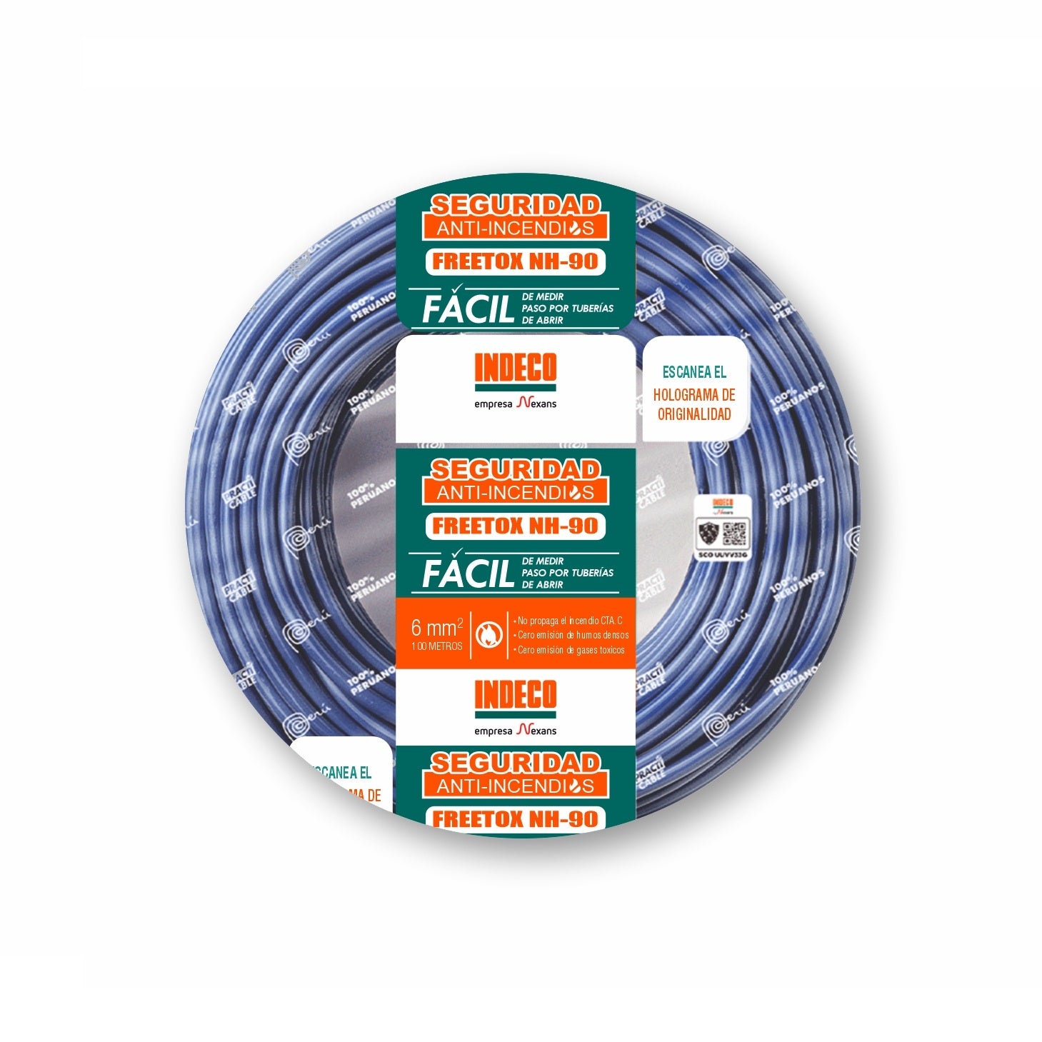 CABLE NH-80 6MM2 750V LIBRE HALOGENO AZUL