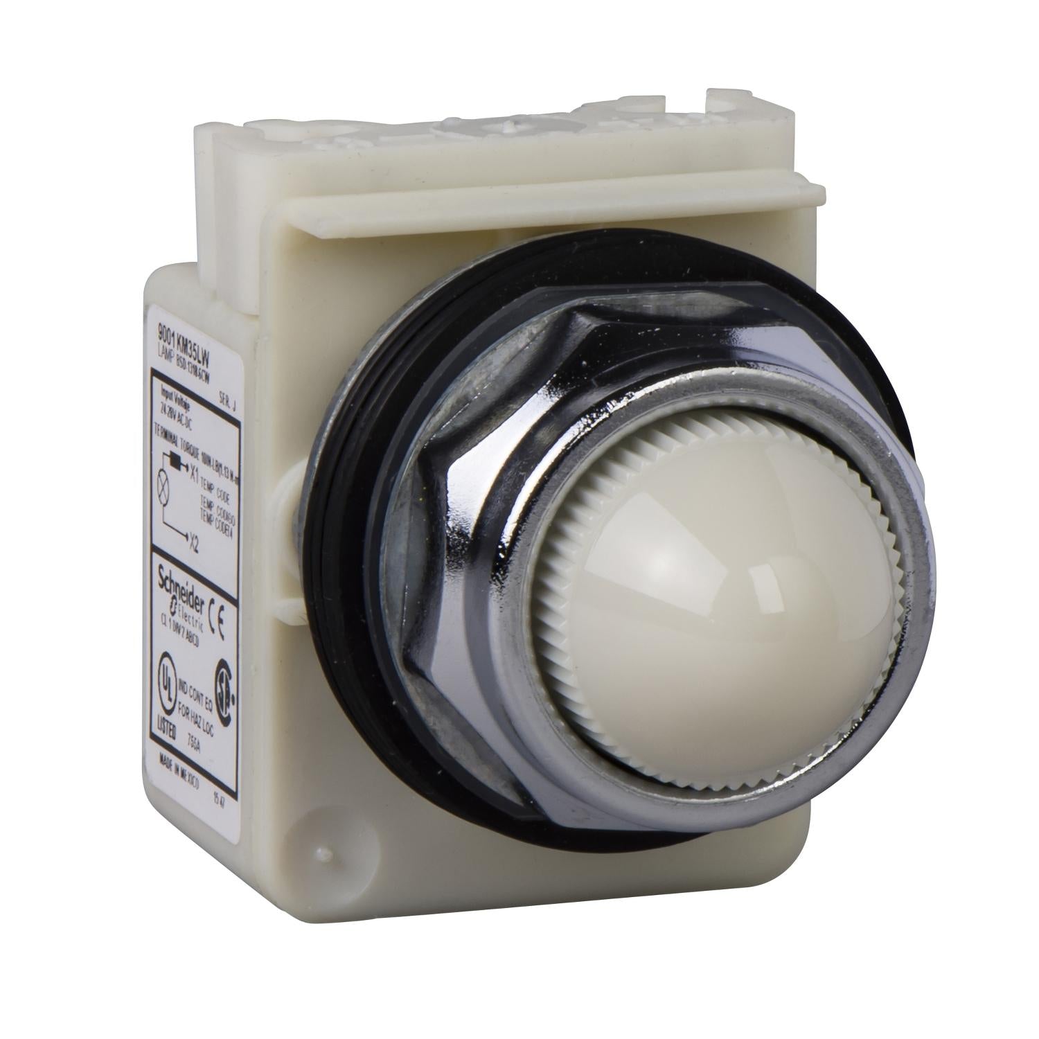 9001KP38LWW9-Piloto-Luminoso-Blanco-30-mm-LED-Alta-Intensidad-120V