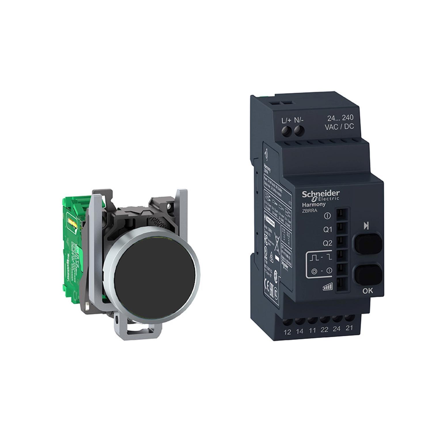 XB4RFA02-Pulsador-XB4,-inalámbrico-y-receptor-configurable,-metal,-Ø22,-24...240-V-AC/DC