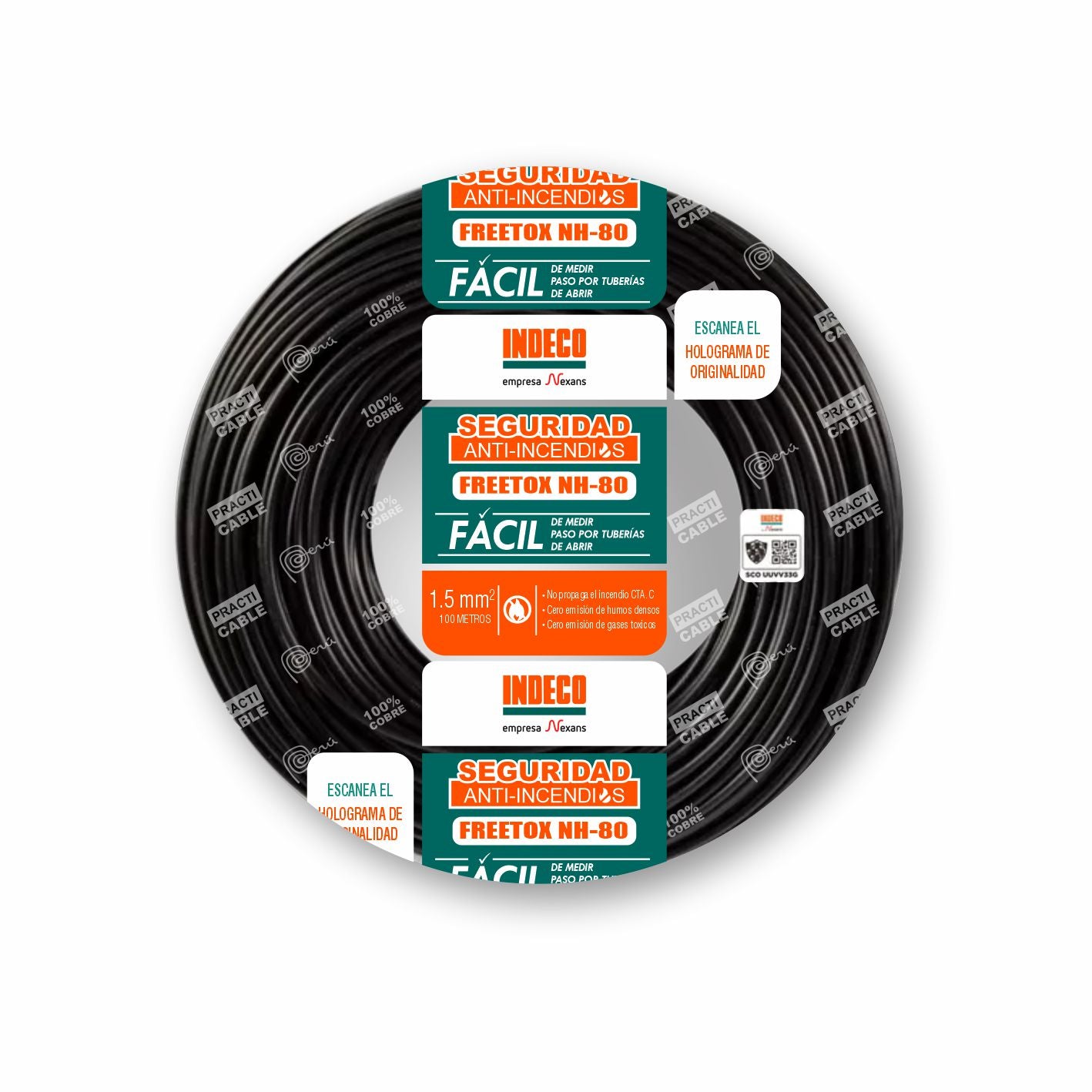 CABLE NH-80 1.5MM2 750V LIBRE HALOGENO NEGRO