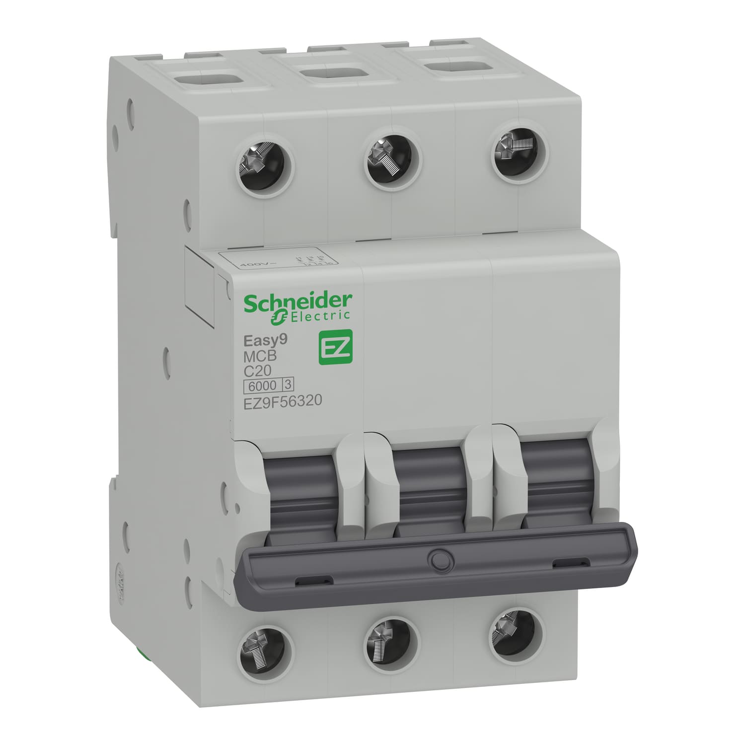 EZ9F56320 Interruptor Termomagnético Schneider Easy9 3P 20A 10kA Riel DIN
