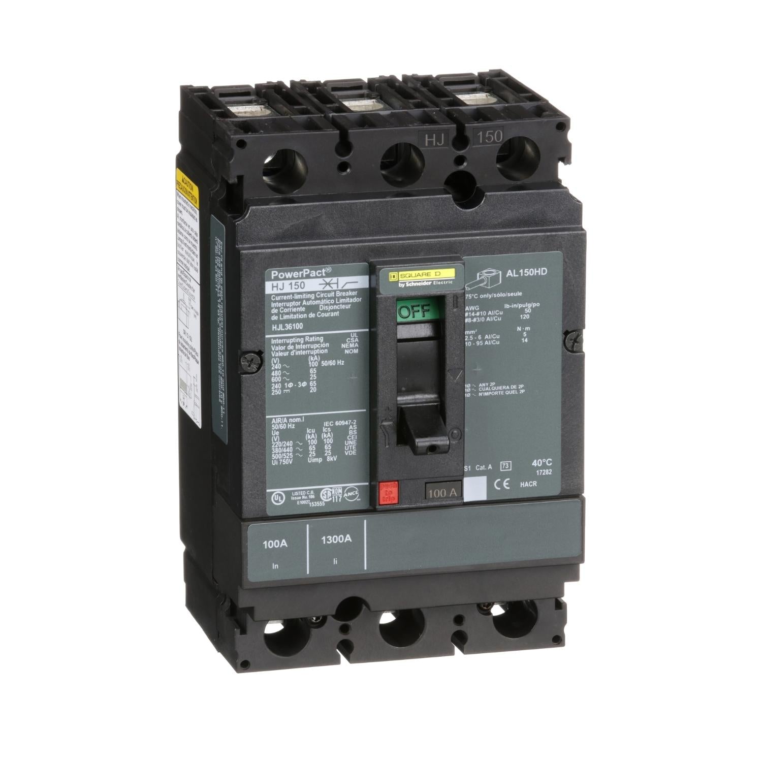 HJL36100-Interruptor-PowerPacT-H,-termomagnético,-unidad-de-montaje,-100A,-3-P,-25-kA,-600-VAC