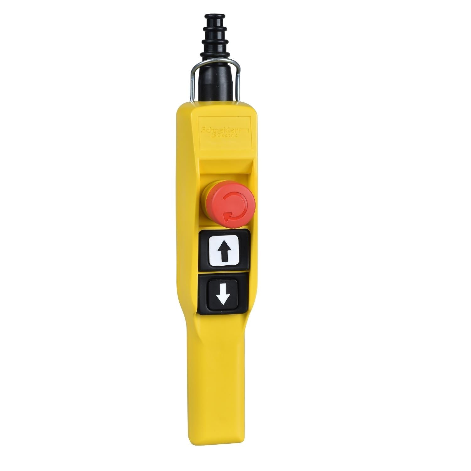 XACA2153-Estación-de-control-colgante-XAC-A-empuñadura-de-pistola,-2-pulsadores,-1-parada-emergencia