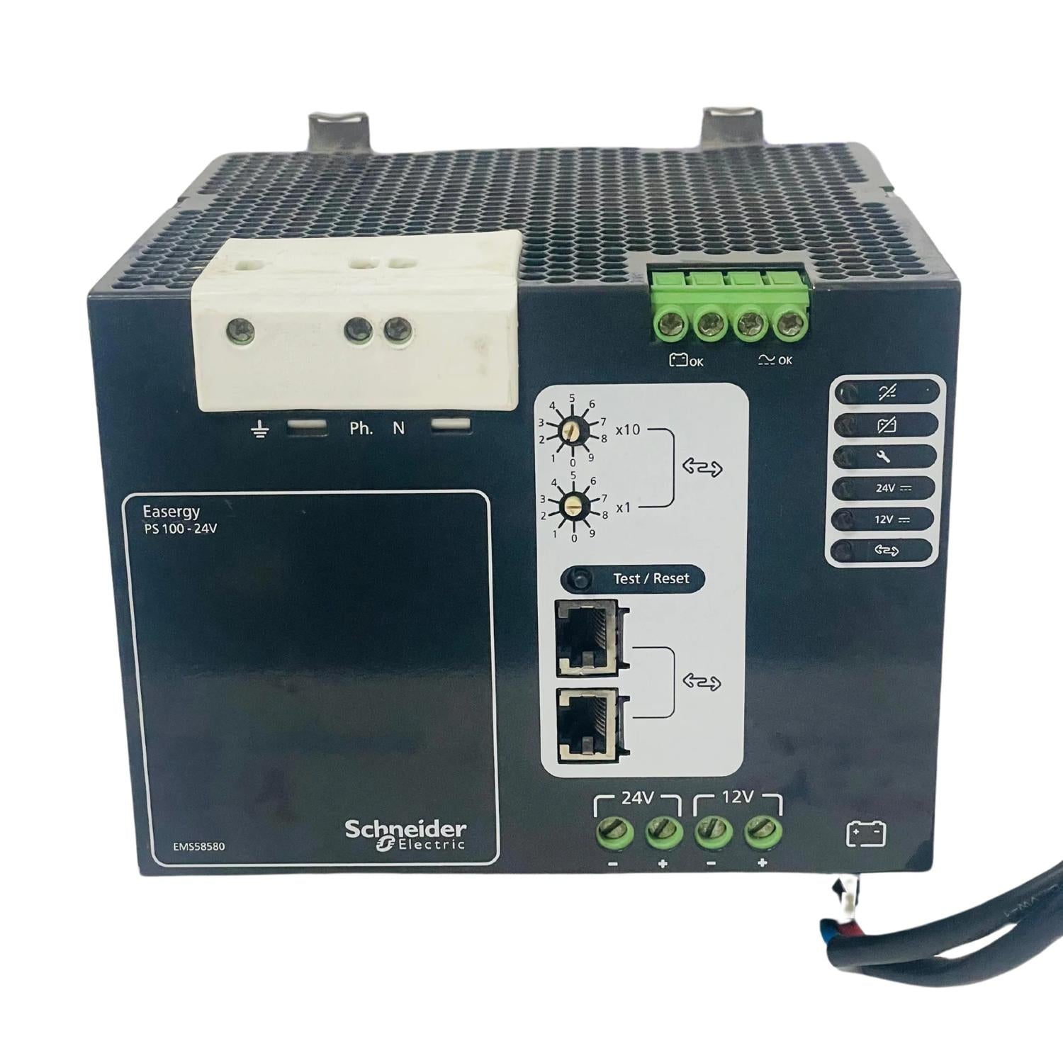 EMS58580-Easergy-PS100-24V:-Fuente-de-alimentación-y-cargador-de-batería-con-salidas-de-12V-y-24V