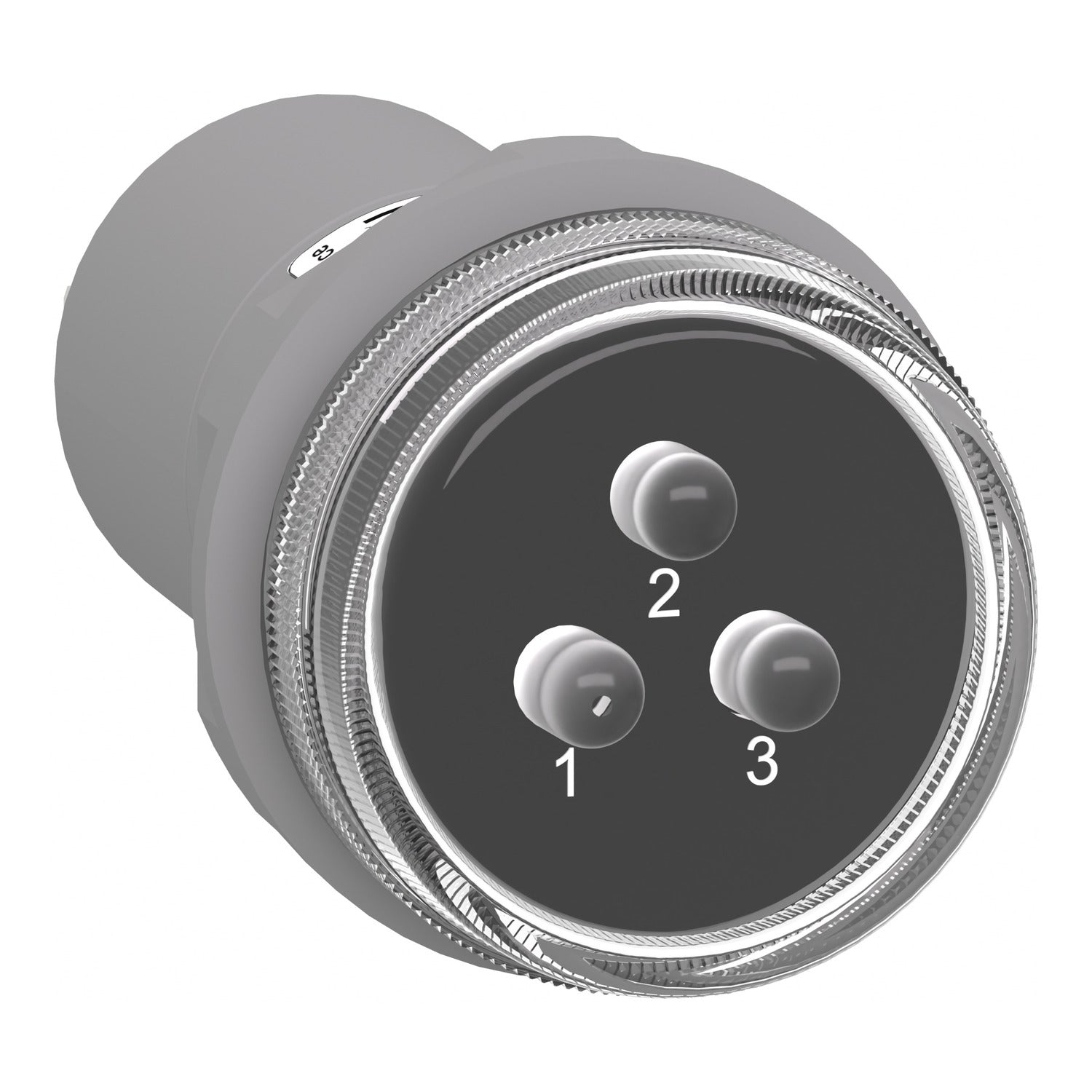 XB5EV57L4-Luz-piloto-monolítico-tensión-trifásica,-plástico,-Ø-30mm,-indicador-con-3-LED,-blanco,-400-V-AC