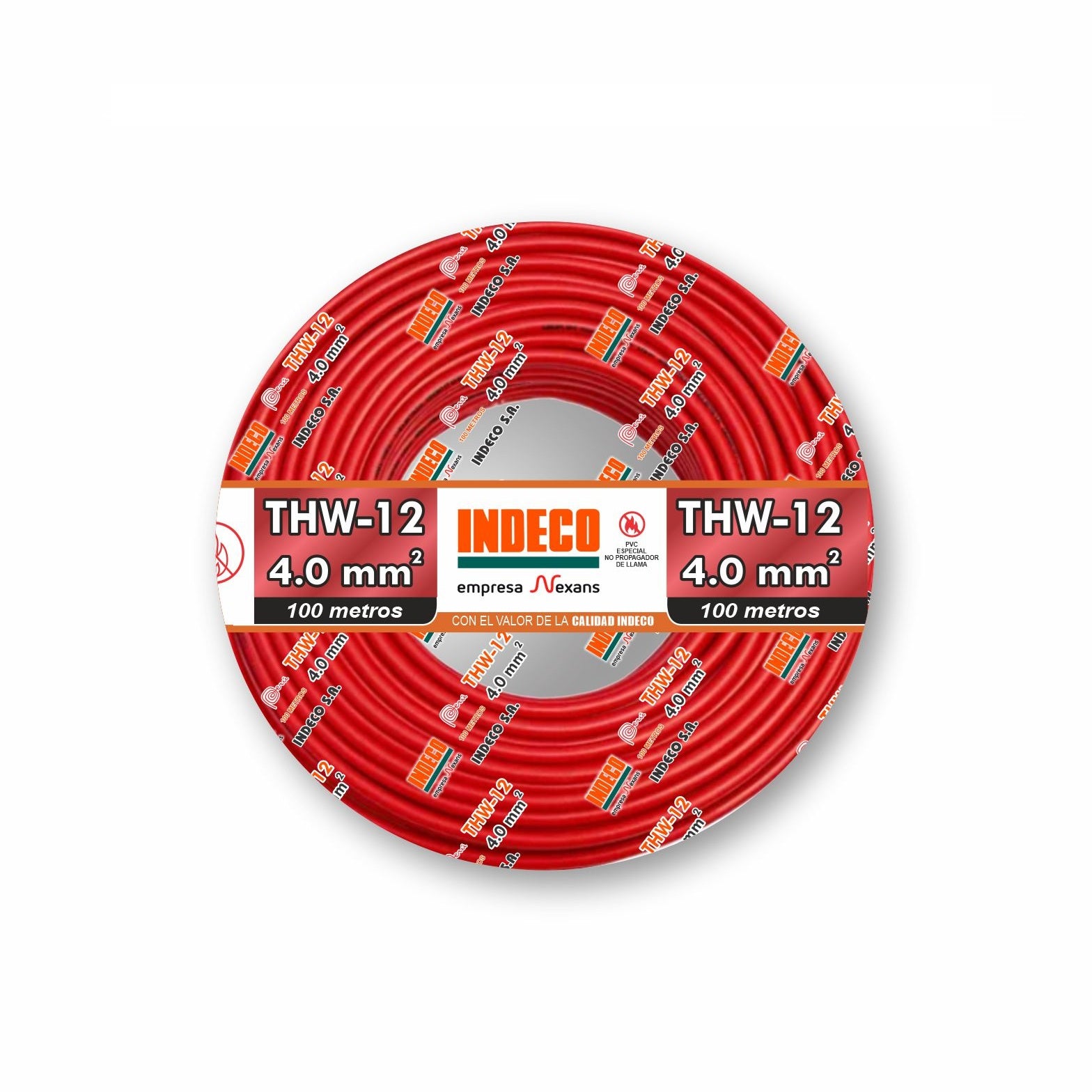 CABLE THW-90 12AWG 450/750 V. ROJO +PLUS