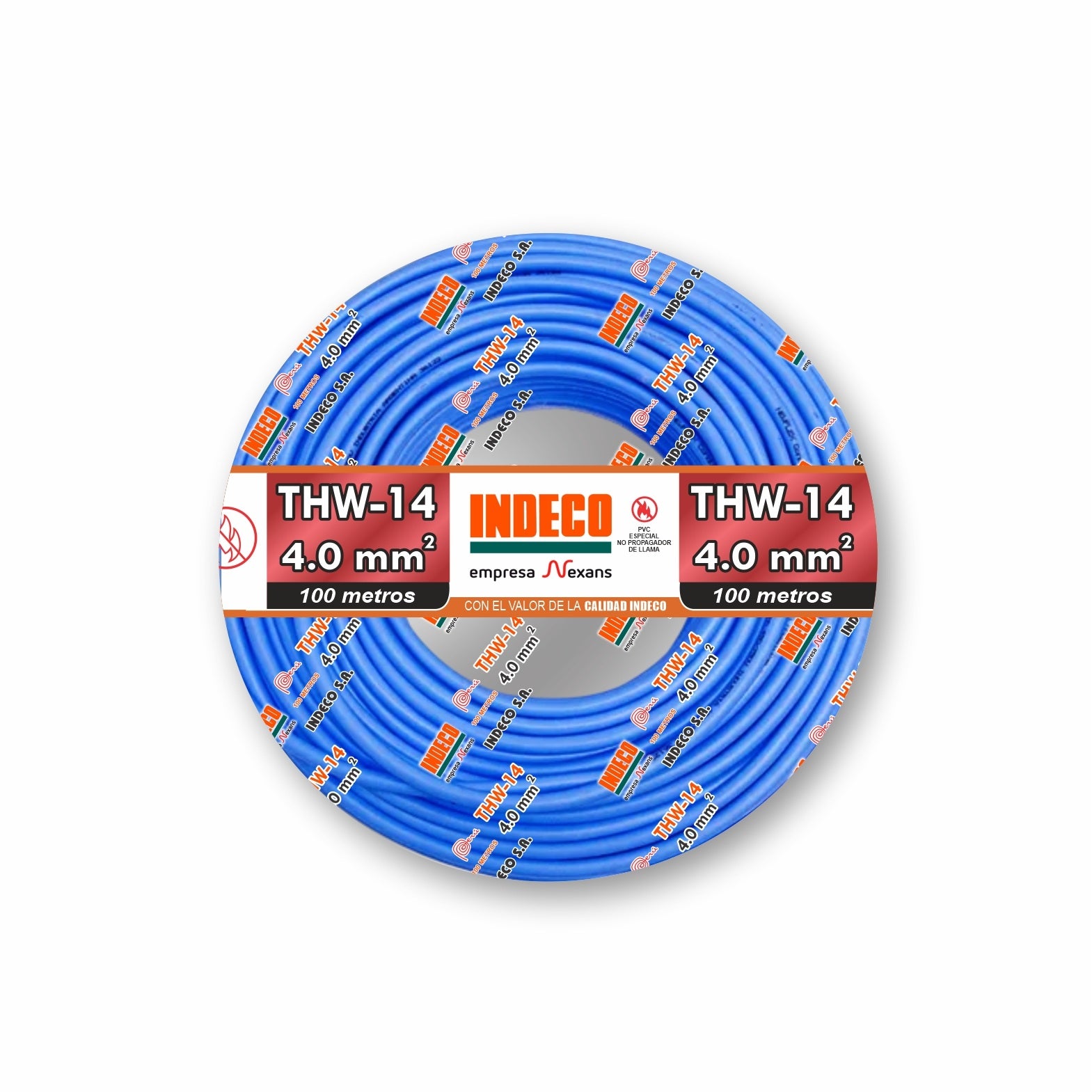 CABLE THW-90 14AWG 450/750 V. AZUL +PLUS