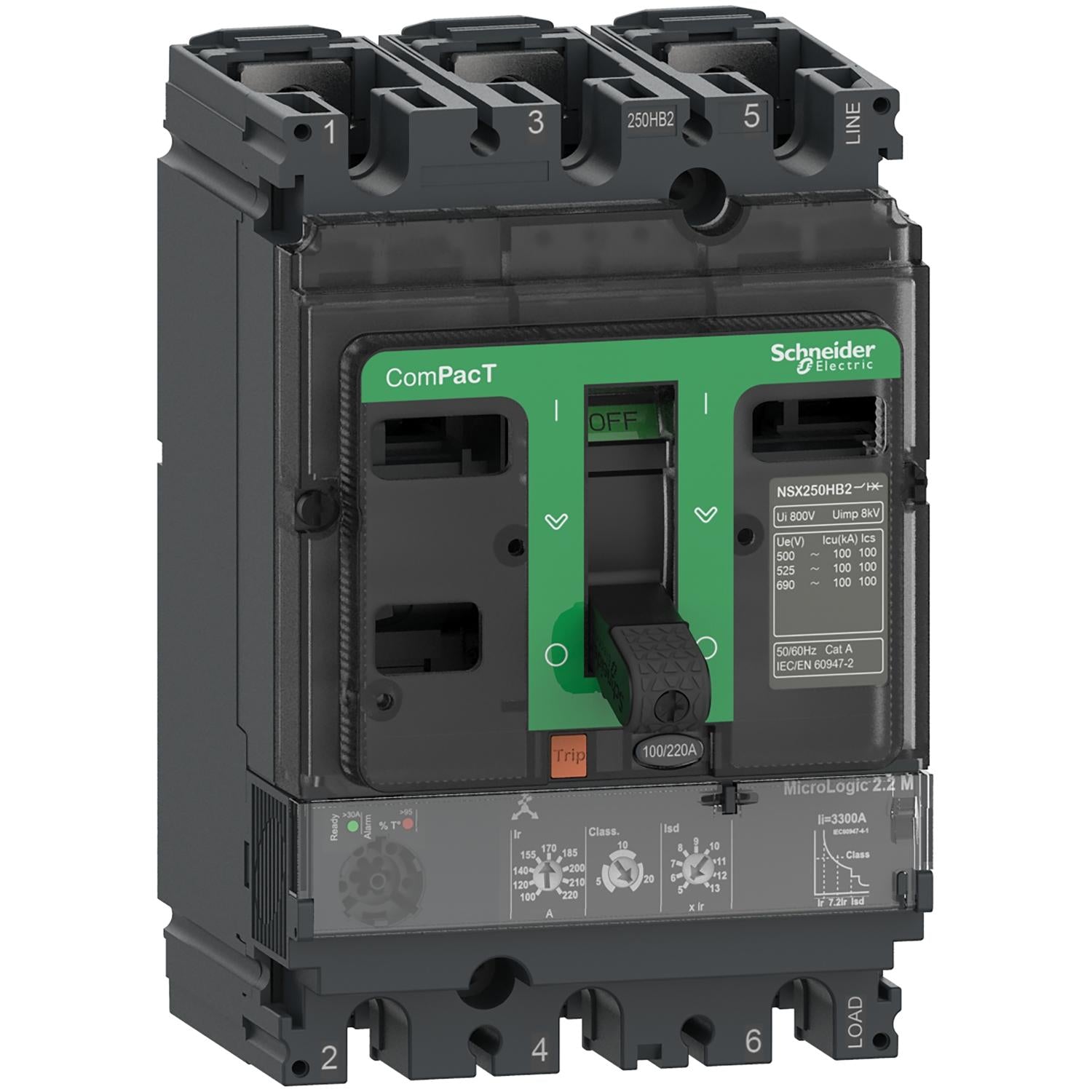 C16H32M150-Interruptor-Automático-ComPacT-NSX160F-AC-/-DC-MicroLogic-2.2-M-150-A-3P3D