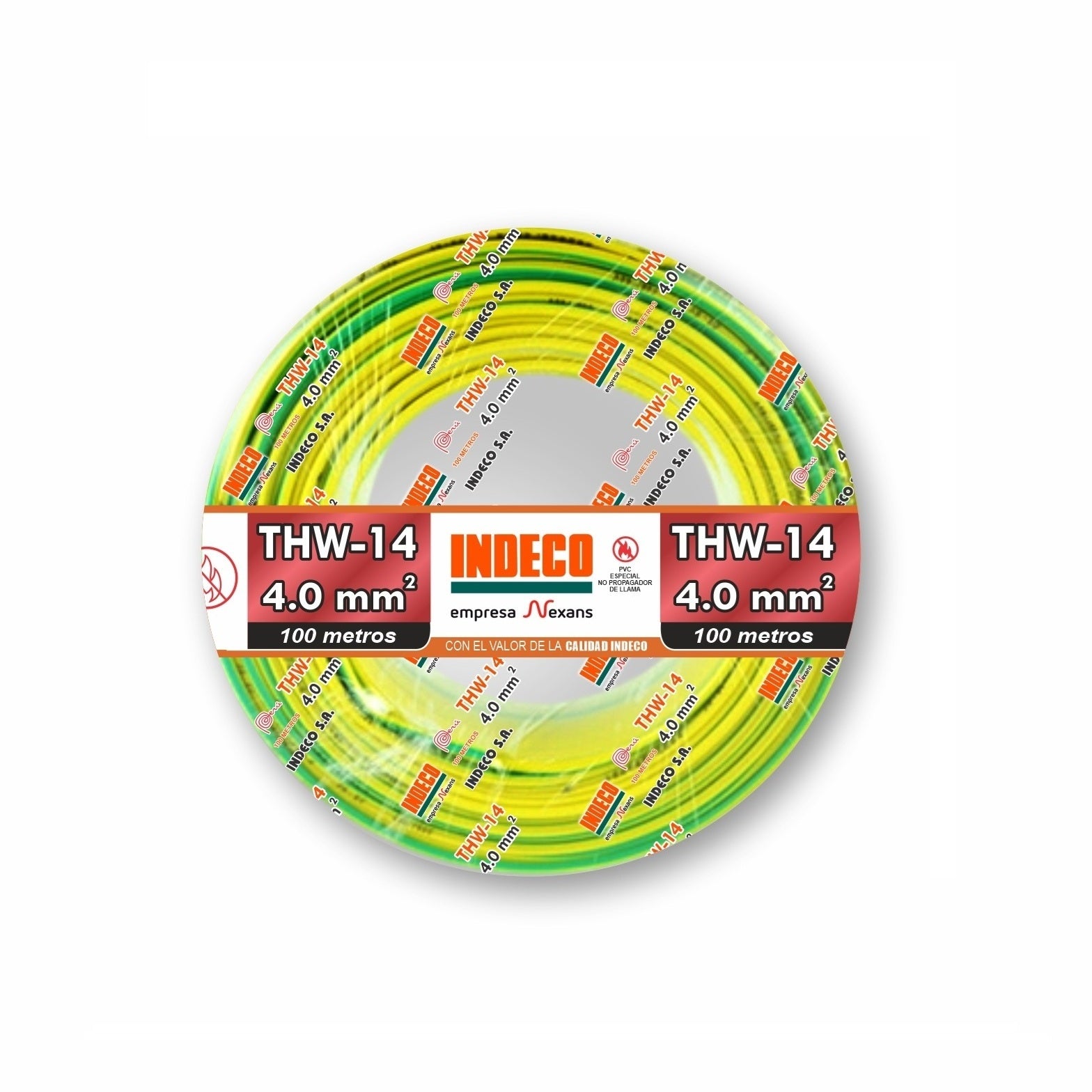 CABLE THW-90 14AWG 450/750 V. AMARILLO VERDE +PLUS