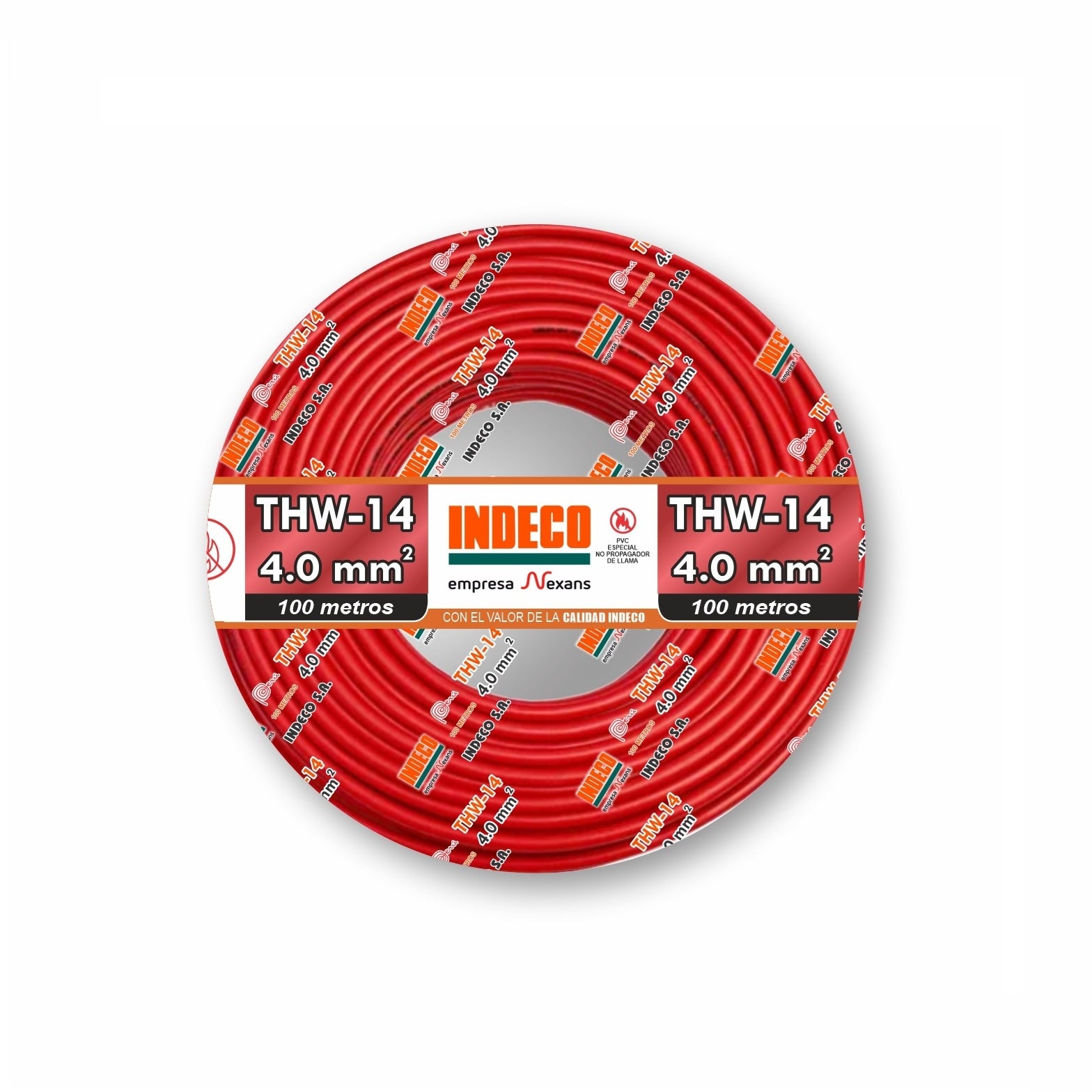 CABLE THW-90 14AWG 450/750 V. ROJO +PLUS