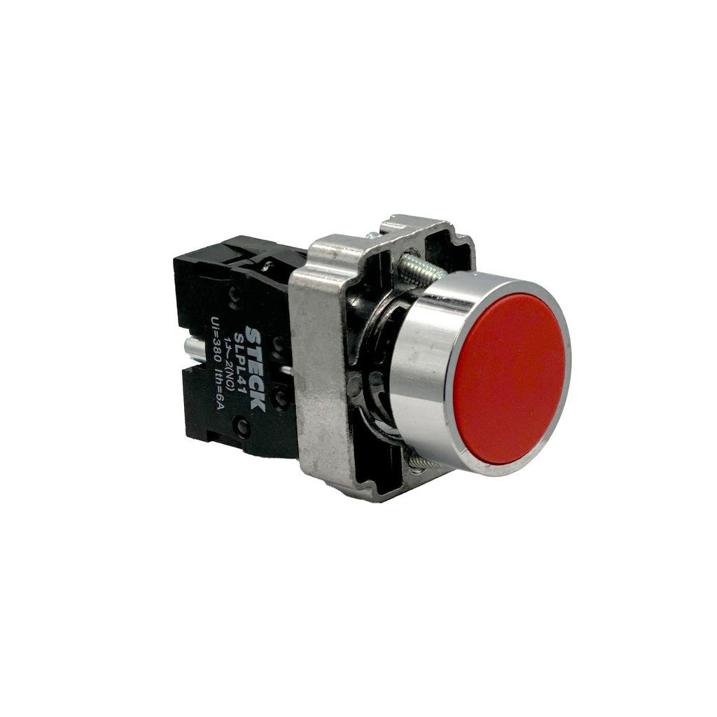 SLMRN101-PULSADOR-RASANTE-ROJO-METALICO-+-1NC